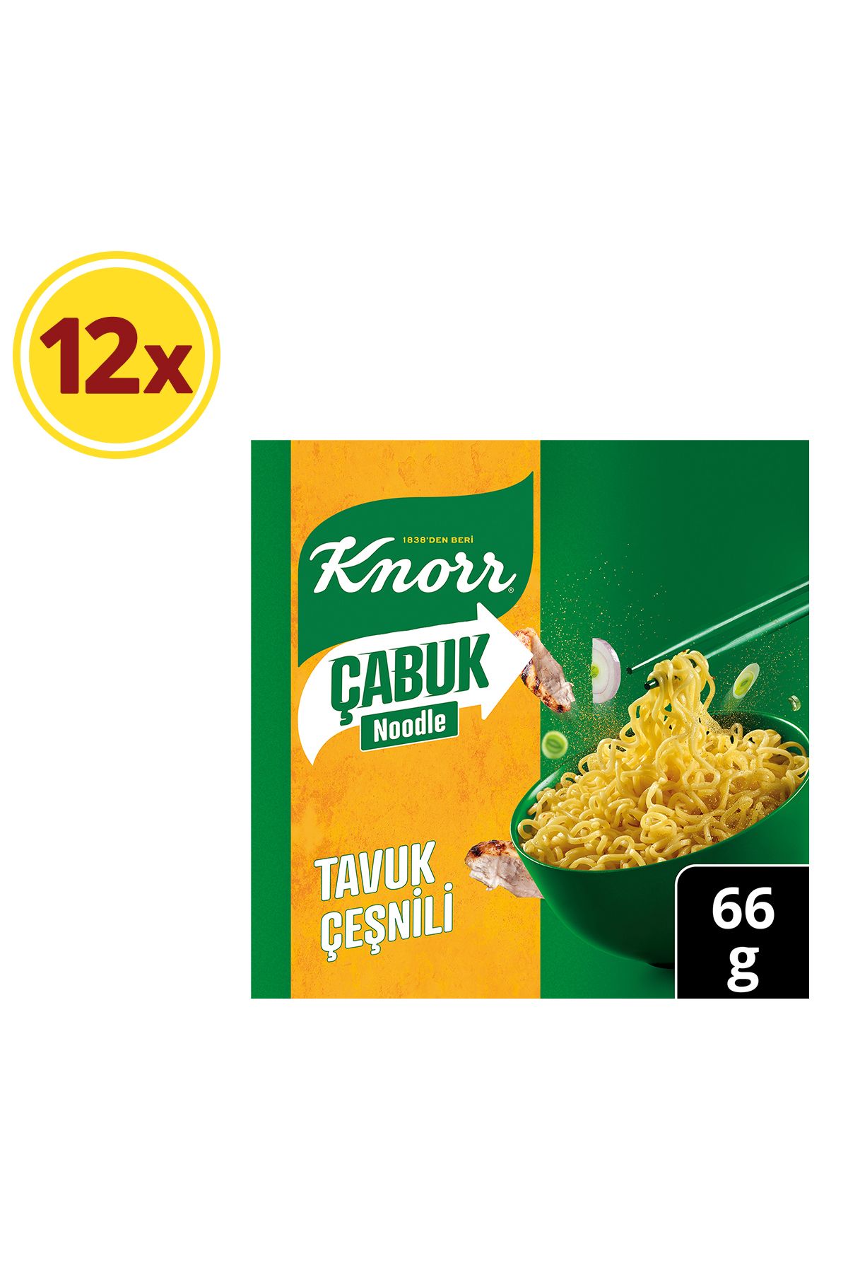Knorr Çabuk Noodle Tavuk Çeşnili 66g X12 Adet