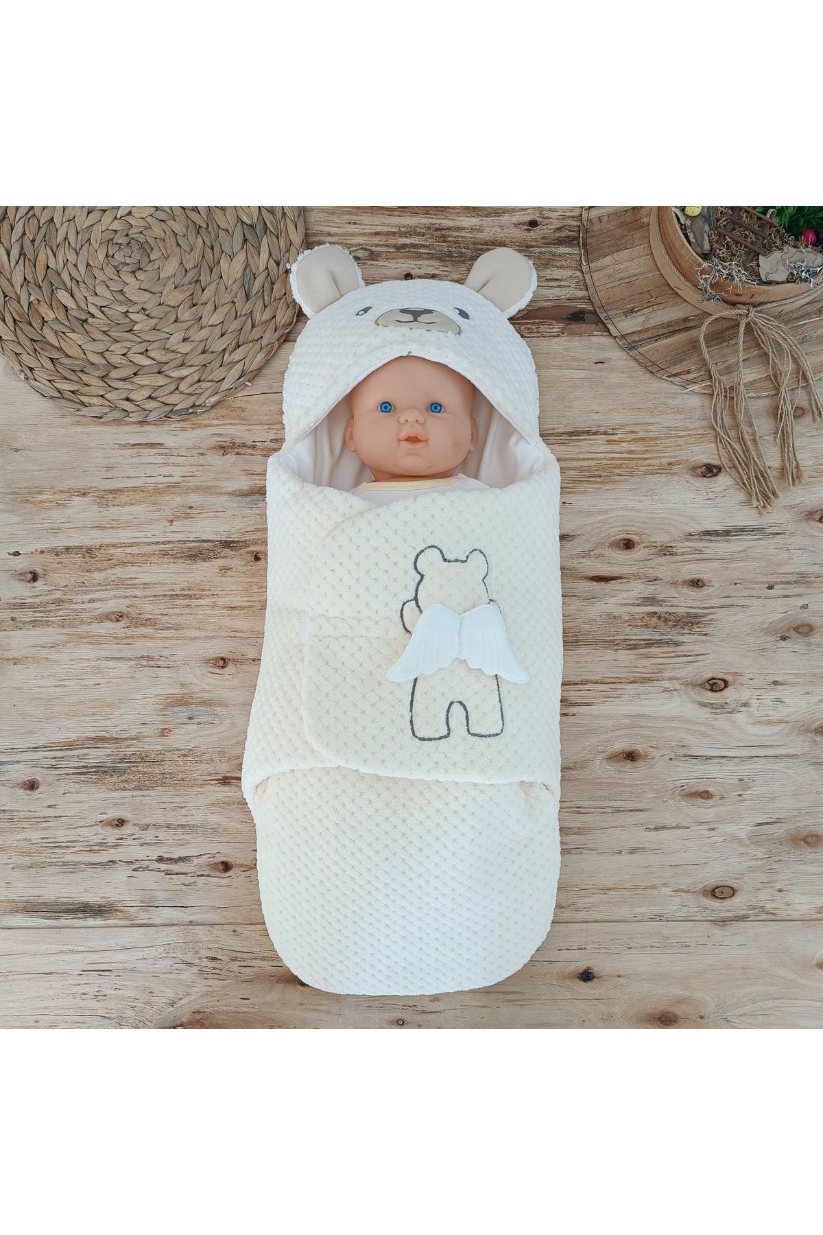 Tomuycuk Dış Kundak Battaniyesi Ultra Soft Bebek Kundağı Hastane Çıkısı Hediyelik Uyku Tulumu Oyun Matı