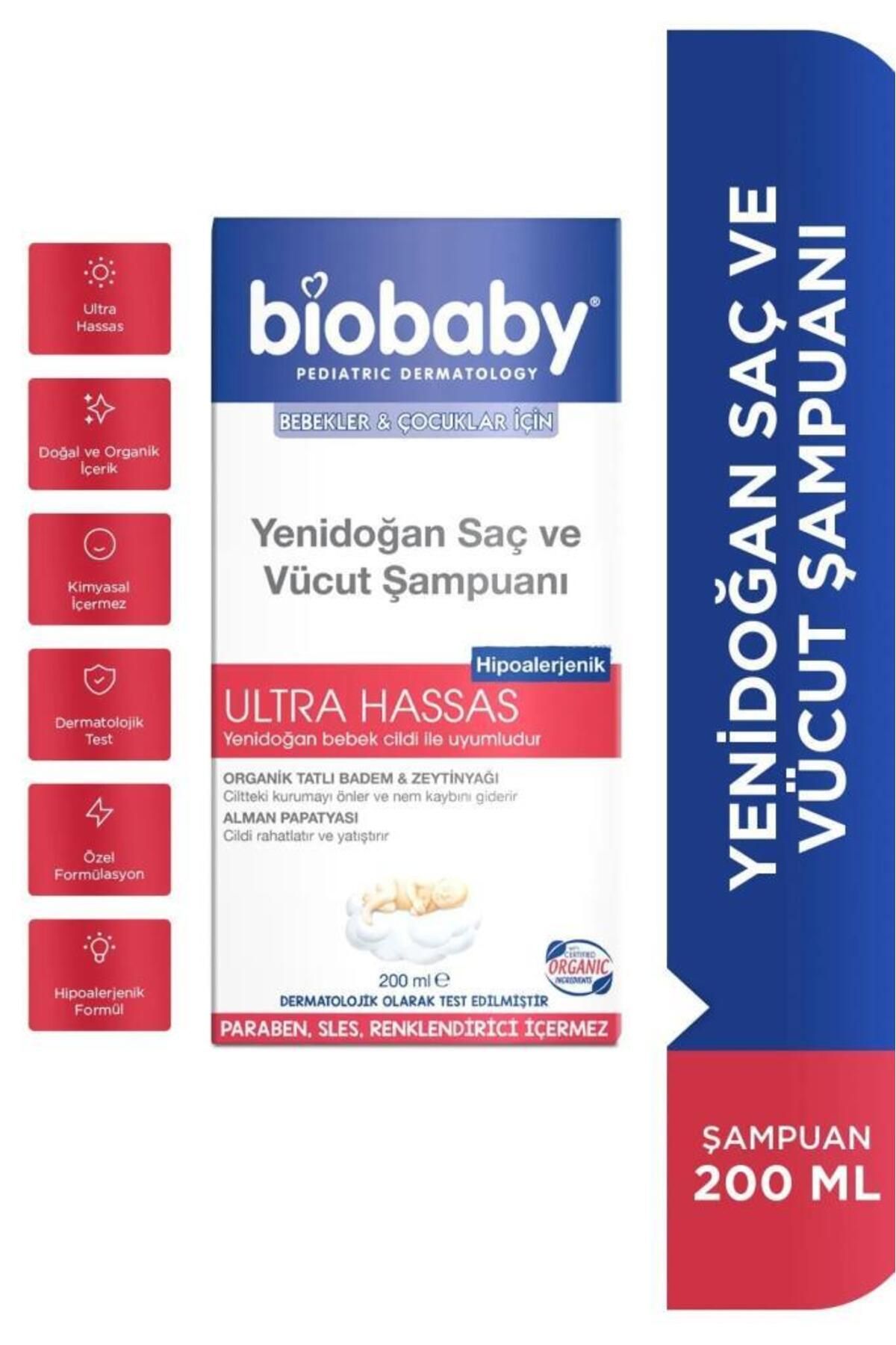 Biobaby Yenidoğan Saç ve Vücut Şampuanı Ultra Hassas Hipoalarjenik 200 Ml