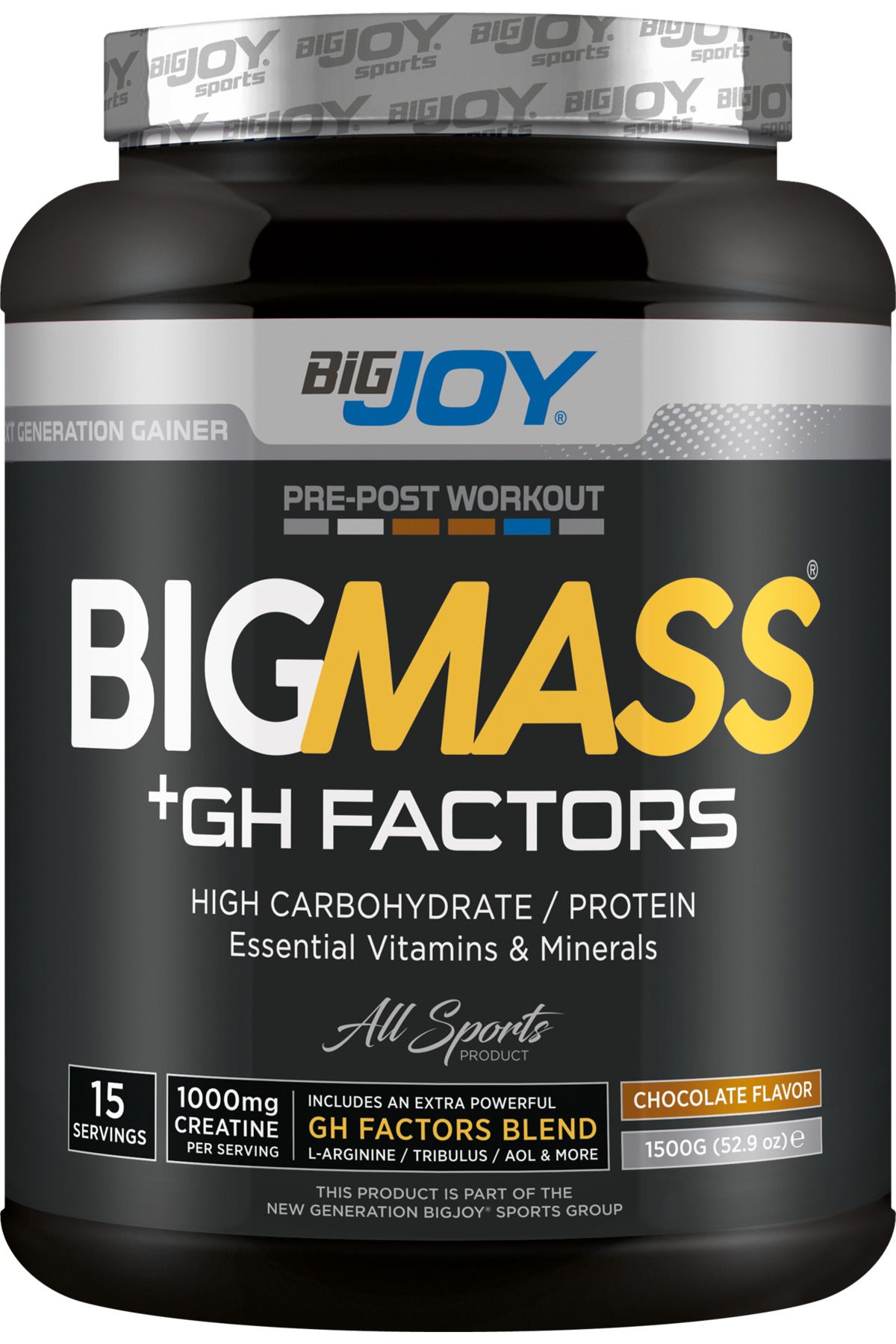 Bigjoy Sports Bigmass Gh Factors Mass Gainer 1500gr ÇİKOLATA 15 Servis-Karbonhidrat Tozu-Protein-Gainer