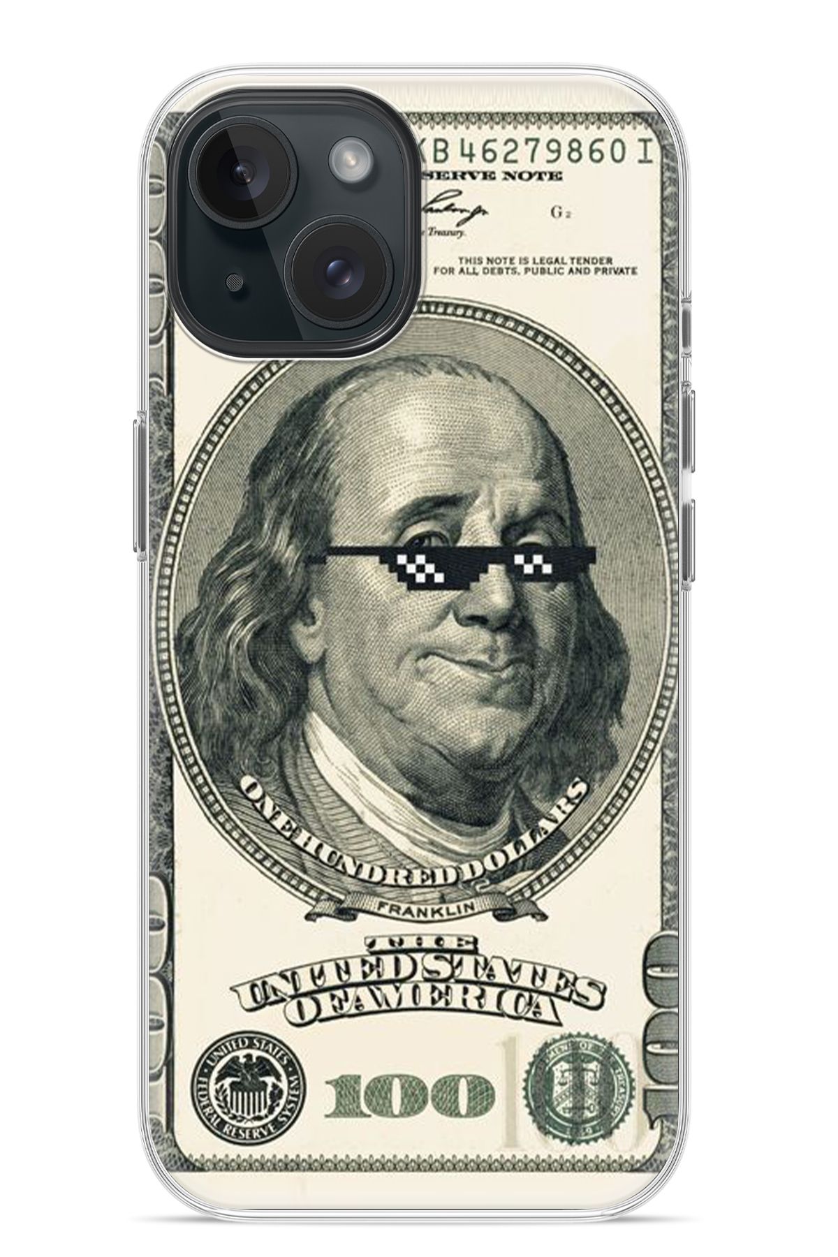 Lopard iPhone 14 Plus Uyumlu Dolar Tasarım Kılıf