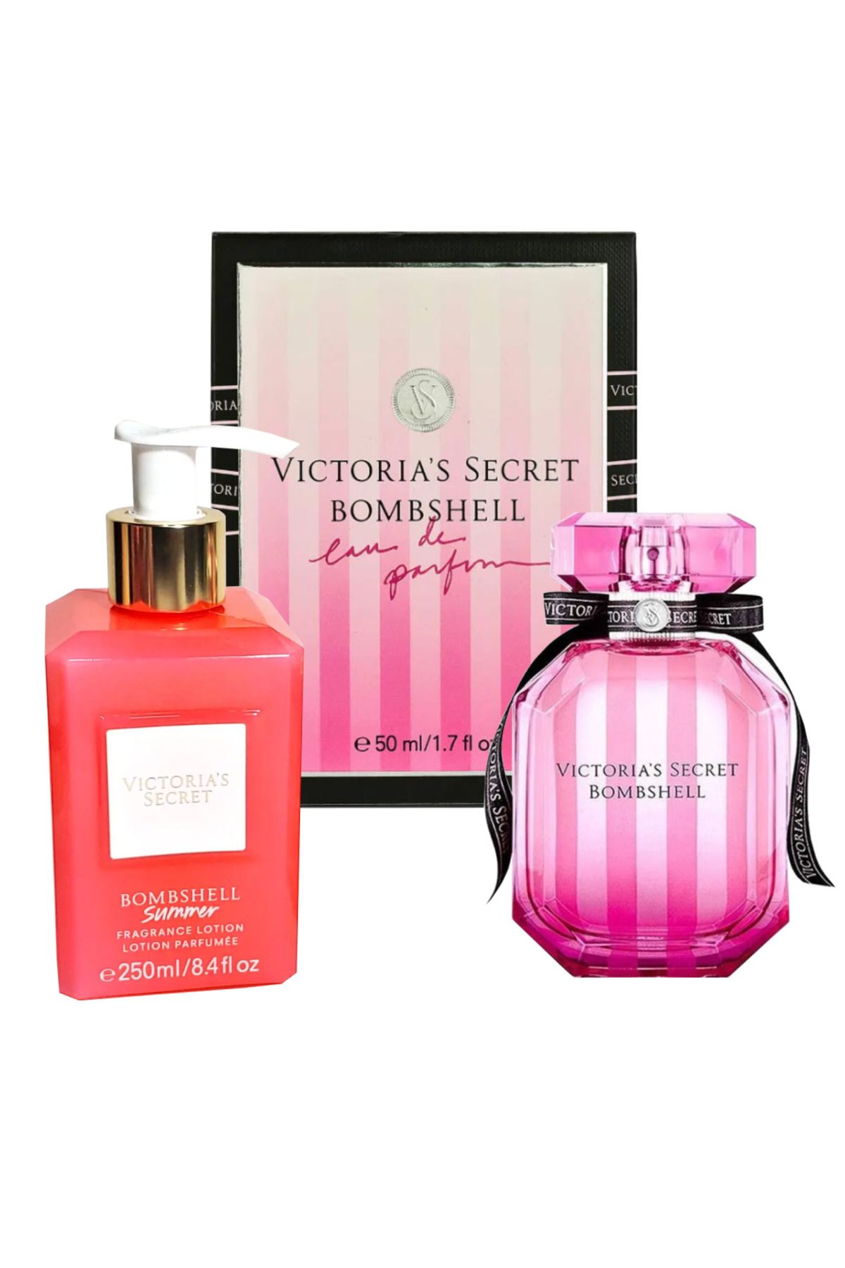 Victoria's Secret Bombshell Edp 50ml Kadın Parfüm + Bombshell Summer 250ml Vücut Losyonu 2li Set