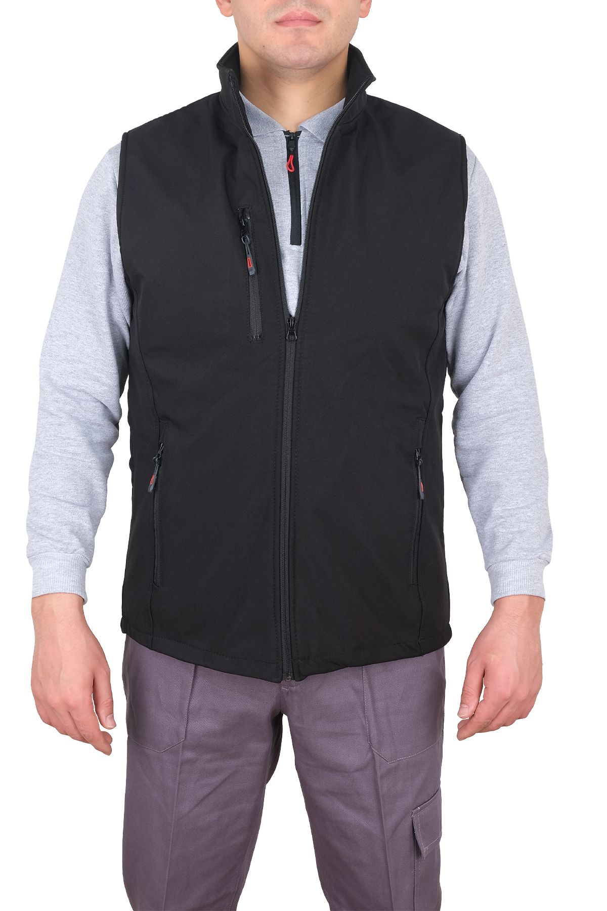 YALIN UNİFORMA Siyah Softshell Yelek - Iş Yeleği - Iş Üniforması Yelek