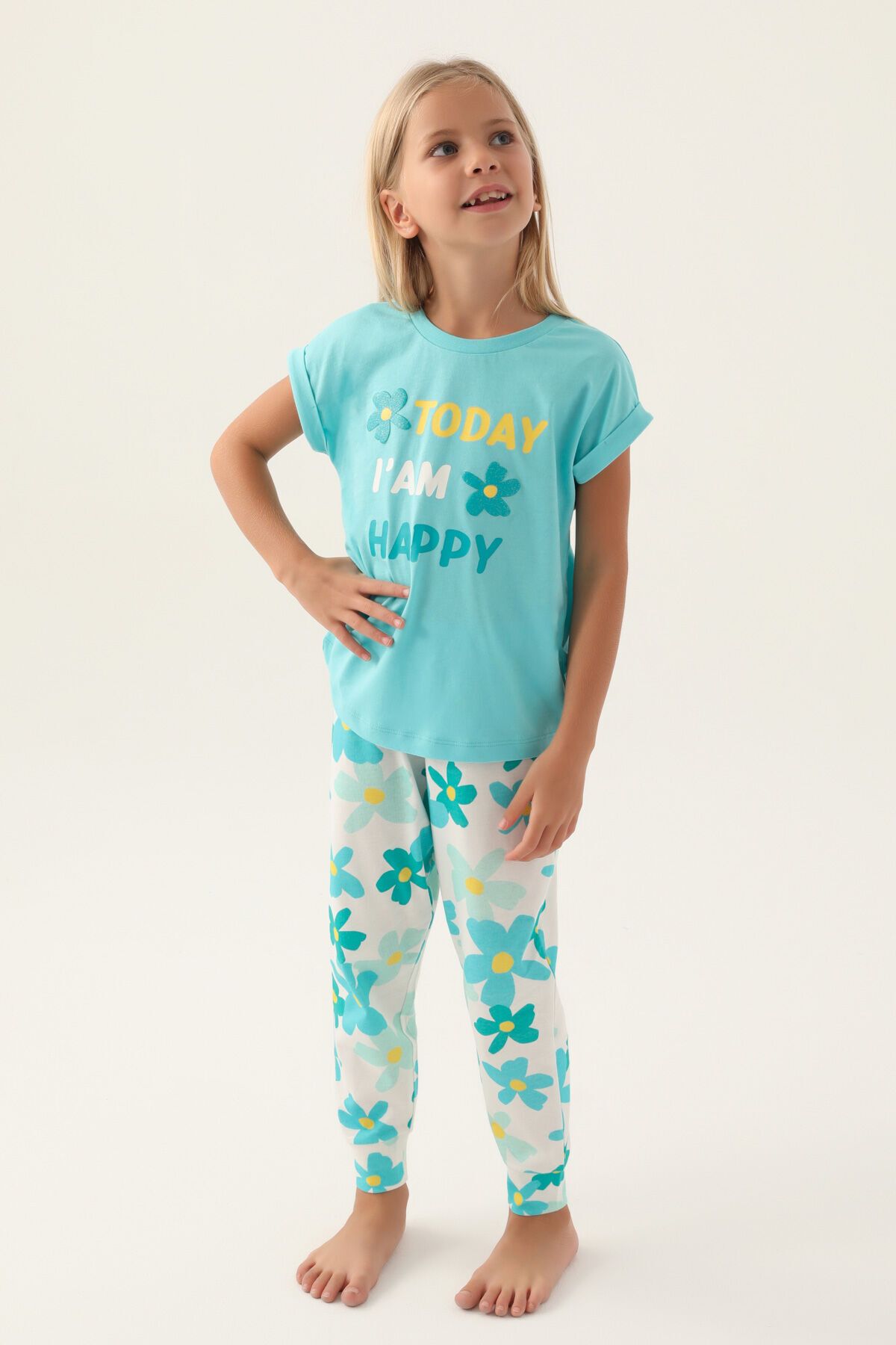 Rolypoly Today Turkuaz Kız Çocuk Pijama Takımı