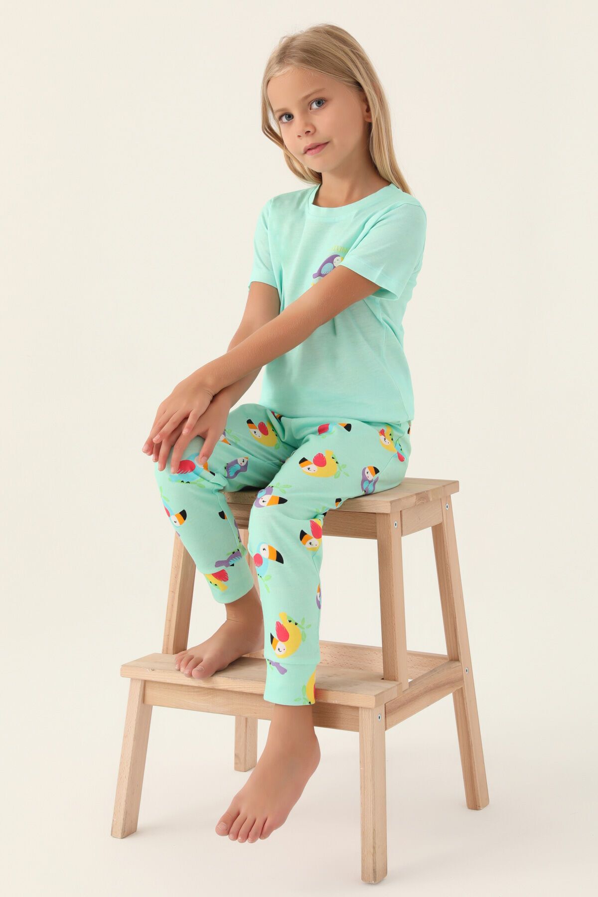 Rolypoly Jungle Yeşil Kız Çocuk Pijama Takımı