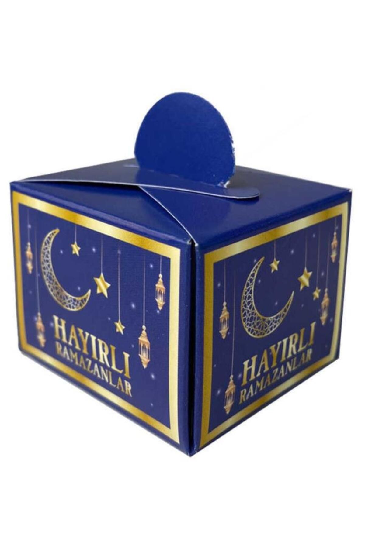 BeySüS Ramazan Küp Lokumluk Hayırlı Ramazanlar Baskılı Lacivert 25 li 4.5x5.5 cm