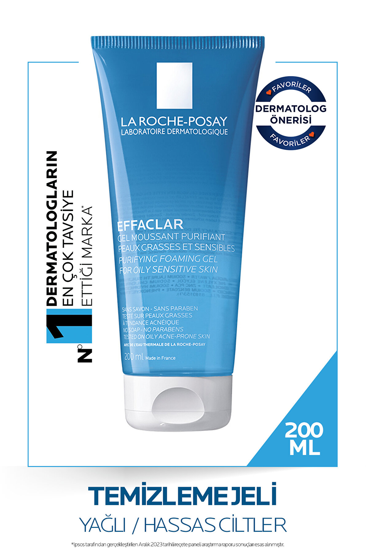La Roche Posay Effaclar Gel Akne Eğilimli Yağlı Ciltler Için Sabun Içermeyen Temizleyici Jel 200ml