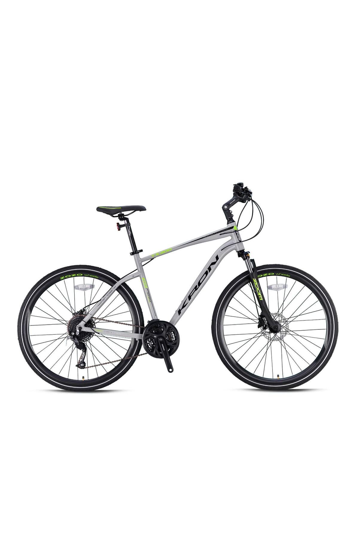 Kron TX300 Hidrolik Disk 28 Jant Trekking Bisiklet Mat Bej-Gri/Neon Sarı 41 cm