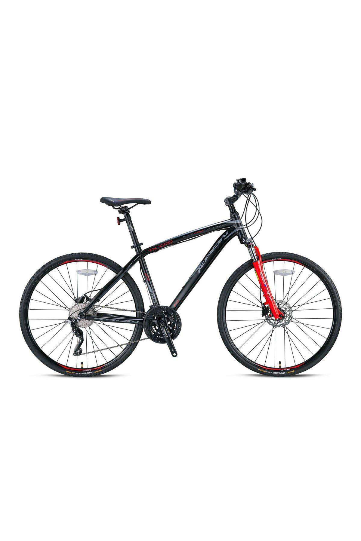 Kron TX1000 Hidrolik Disk 28 Jant Trekking Bisiklet Siyah-Kırmızı 46 cm