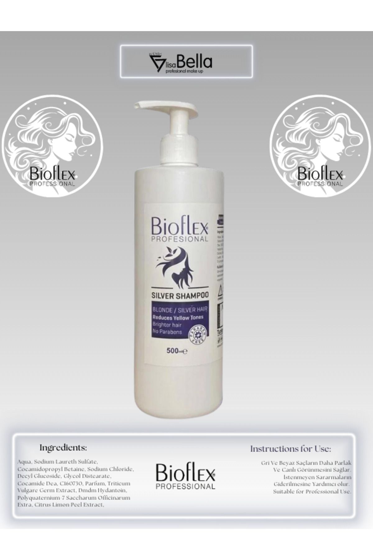 Bioflex Stardust Silver Mor Şampuan 500 Ml Saç Güçlendirici Mor Şampuan