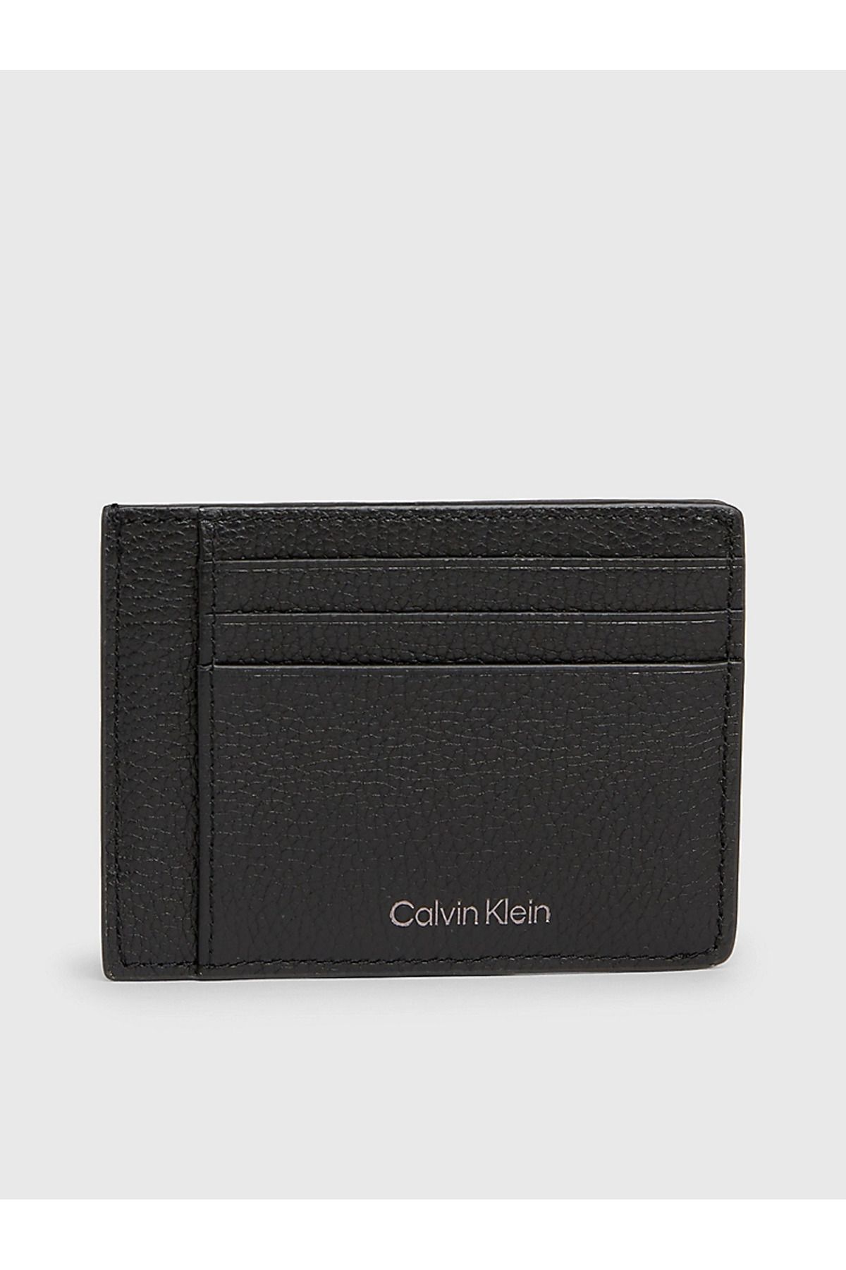 Calvin Klein Erkek Marka Logolu Çoklu Kart Bölmeli Suni Deri Siyah Cüzdan K50K511279-BEH