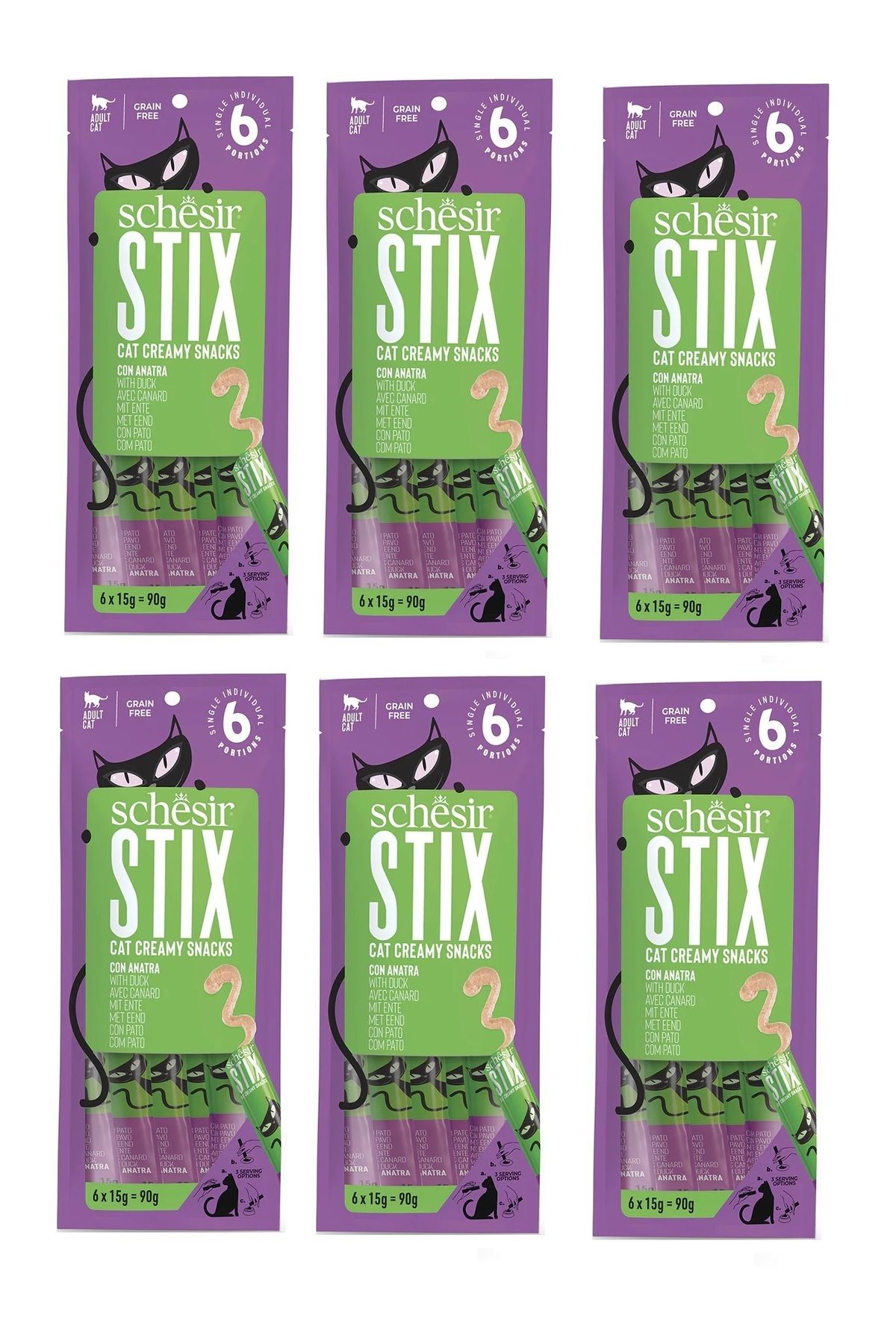 Schesir Stix Ördekli Krema Kedi Sıvı Ödülü 6 X 15 Gr. 6 Lı Paket