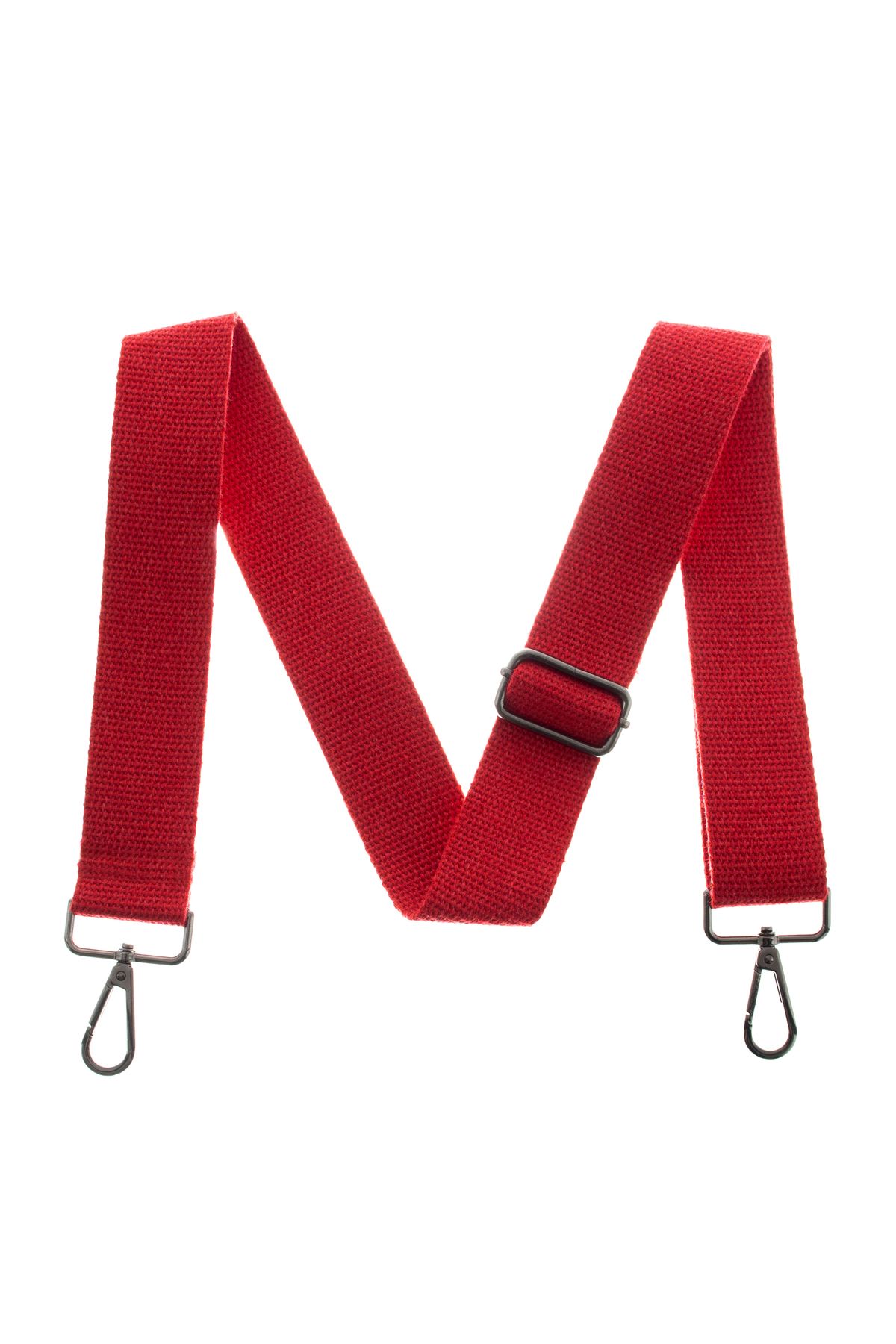 miawiki Kırmızı Renk 125 Cm Omuz Askısı, Uzunluğu Ayarlanabilir, Siyah Renk Metal Aksesuarlı