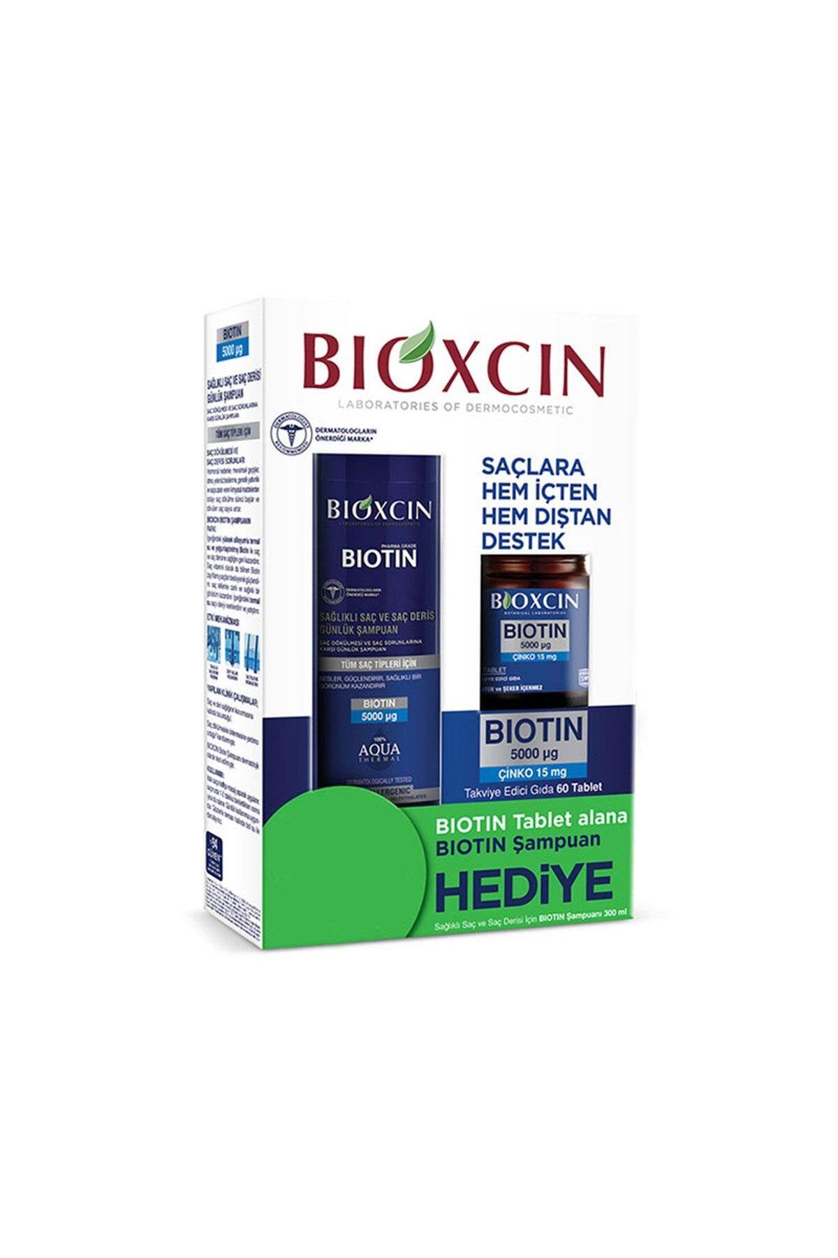 Bioxcin Biotin Şampuan 300 Ml + Biotin ve Çinko İçeren Takviye Edici Gıda 60 Tablet Set