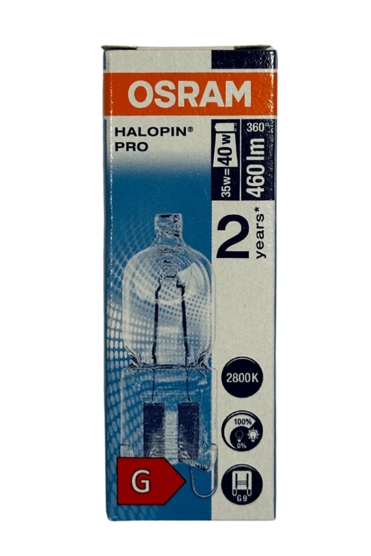 Osram Halopin Pro 35W (40W) 2800K (Sarı Işık) G9 Duylu Halojen Ampul