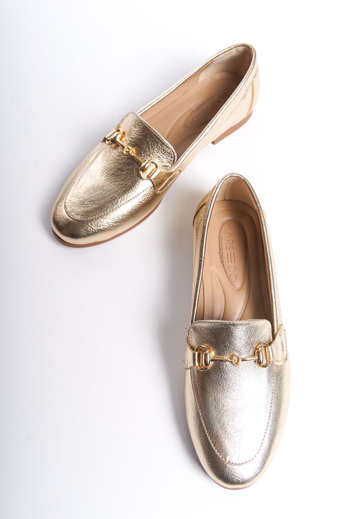 MARSEDO Tens Kadın Oval Burun Zincirli Loafer Günlük Ayakkabı