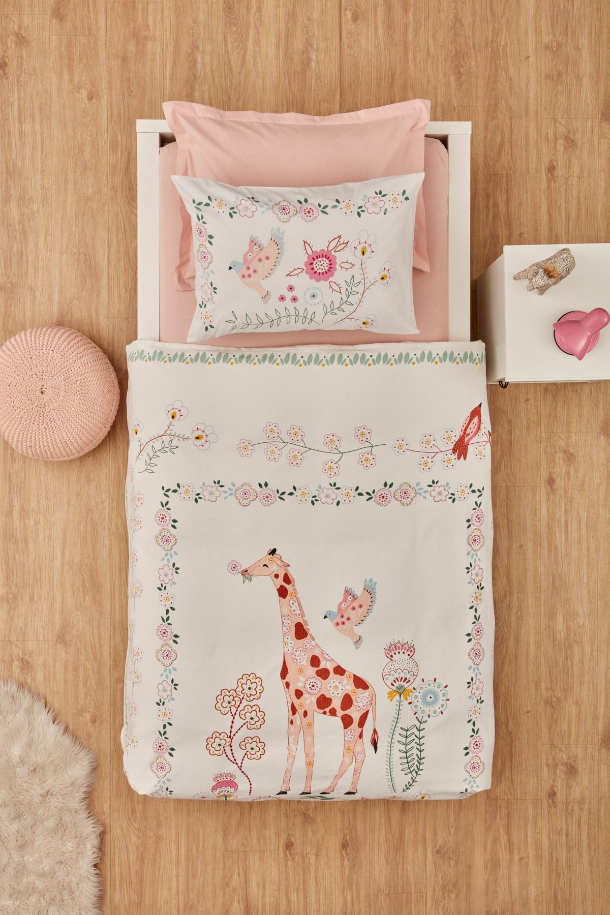 Karaca Home Young Giraffe Tek Kişilik Pike Takımı Pink