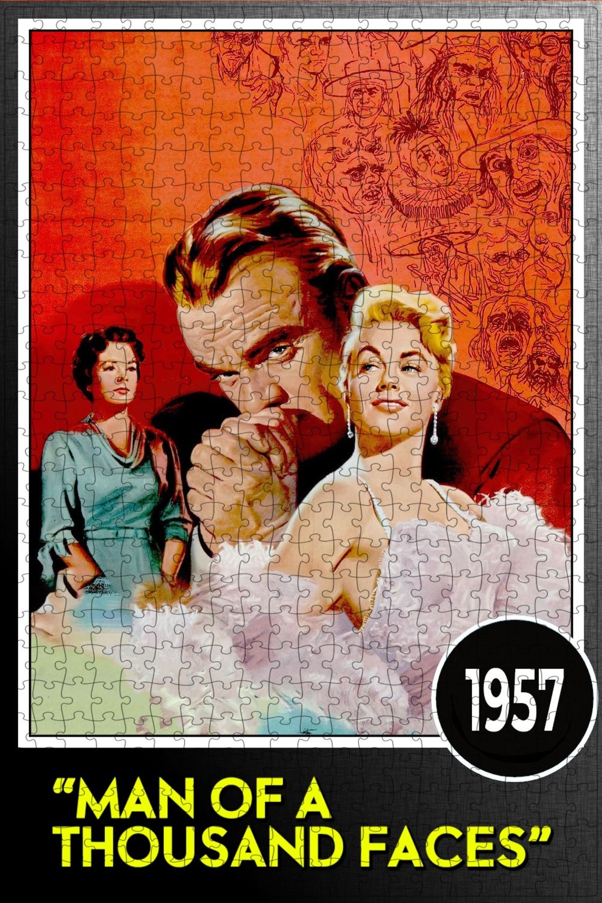 Jeronkarji Man of a Thousand Faces (1957) Film Posterinin 500 Parça Puzzle Yapbozu