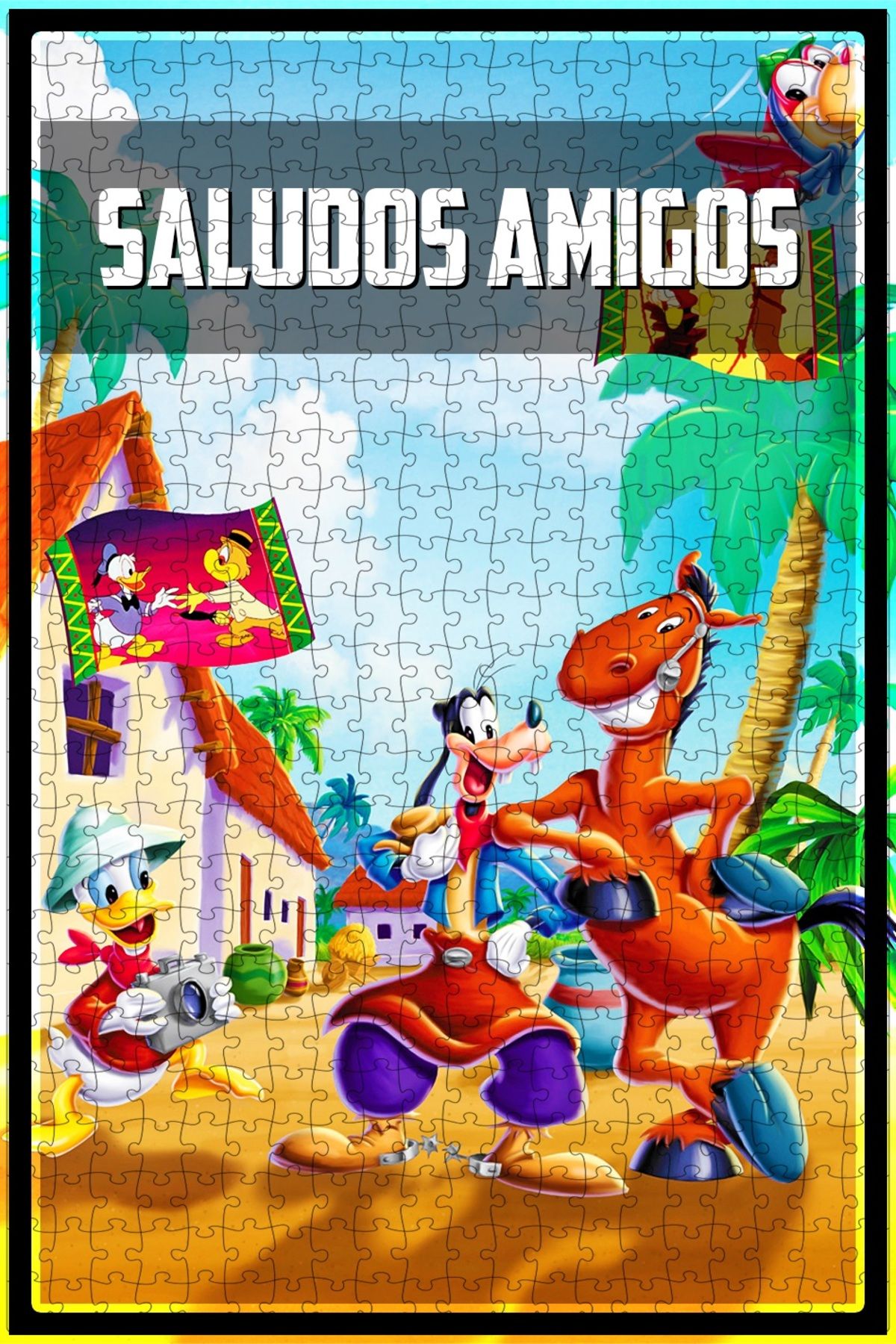 Jeronkarji Saludos Amigos (1942) Film Posterinin 500 Parça Puzzle Yapbozu