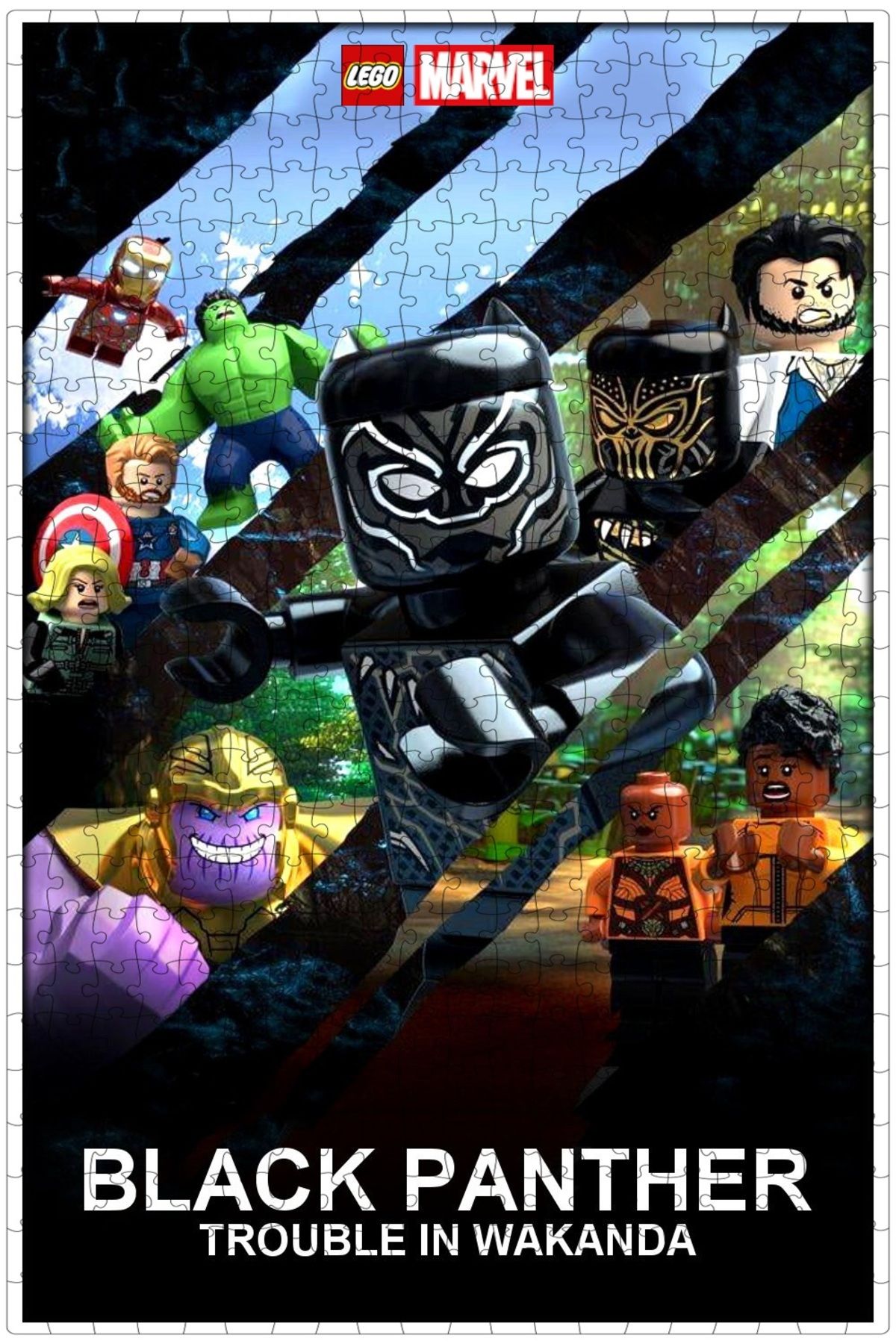 Jeronkarji LEGO Marvel Super Heroes: Black Panther Trouble in Wakanda 2018 Posterinin 500 Parça Puzzle Yapbozu