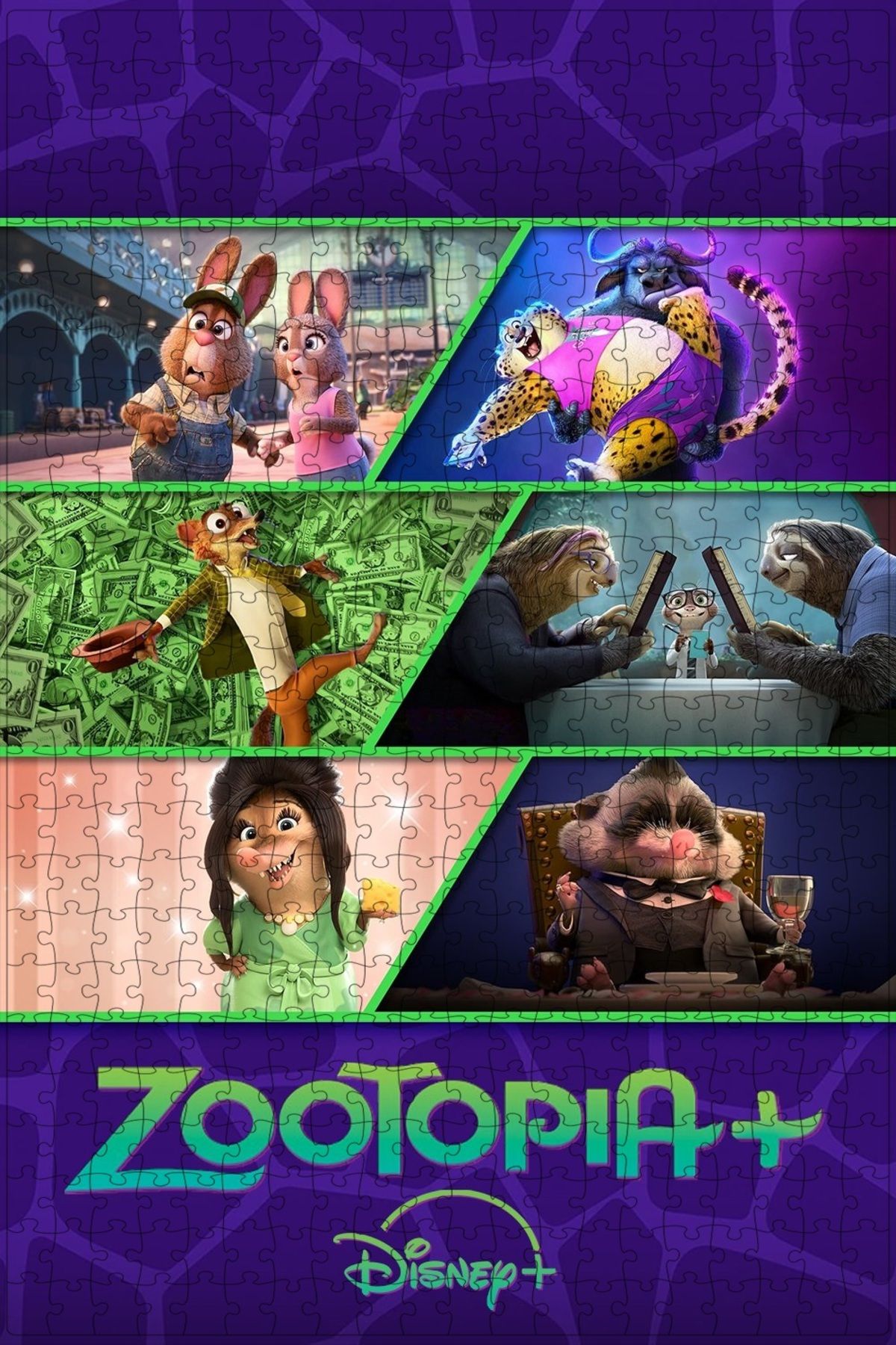 Jeronkarji Zootopia+ (2022) Film Posterinin 500 Parça Puzzle Yapbozu Sürüm2