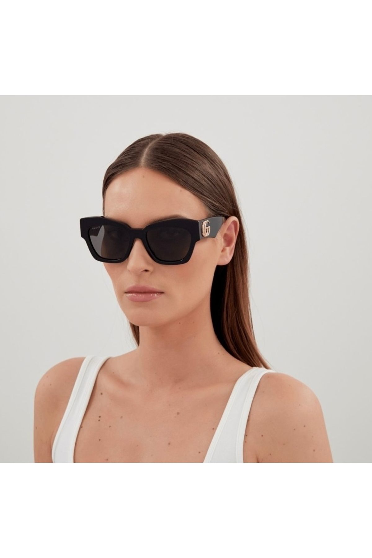 Gucci GG1422S001 Kadın Güneş Gözlüğü  Siyah Kemik Çerçeve Füme Lens UV400
