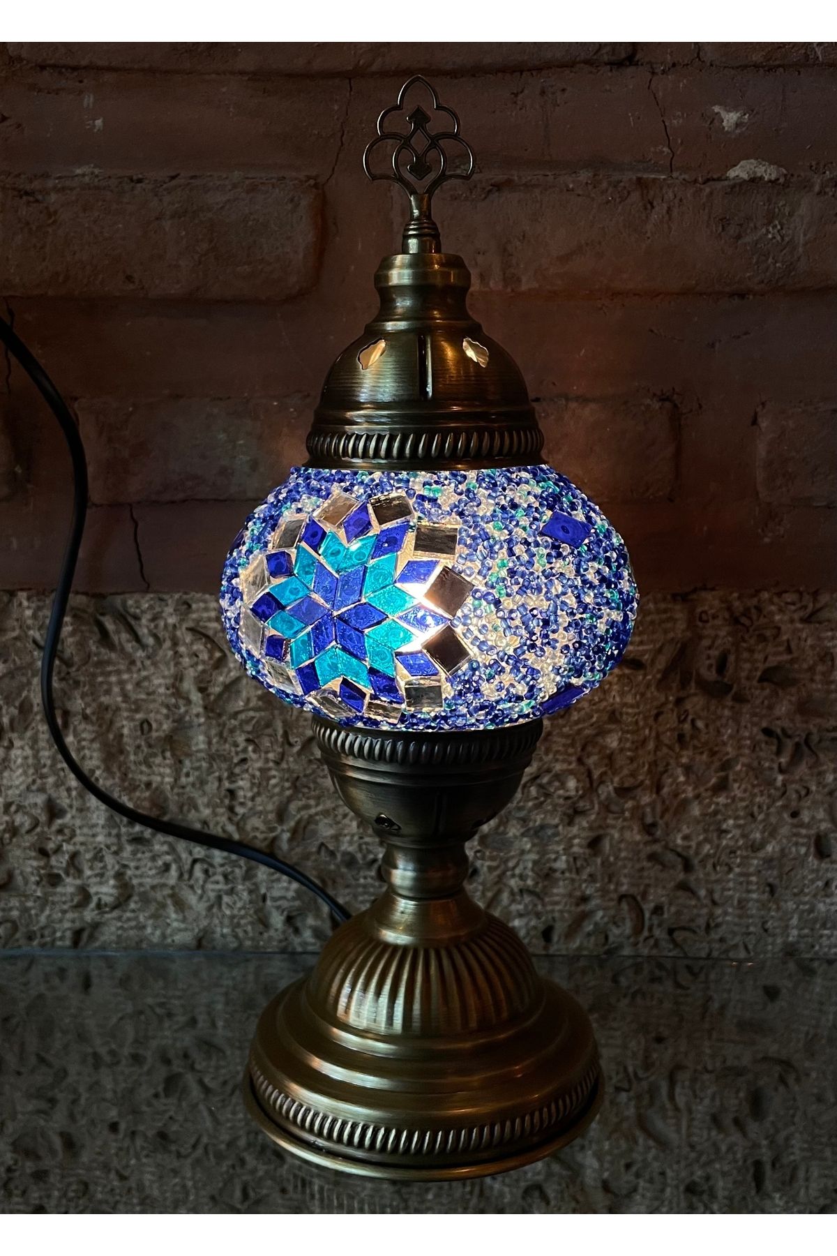 Bosphorus Mosaic No2 Lacivert Yıldız Masaüstü Mozaik Lamba