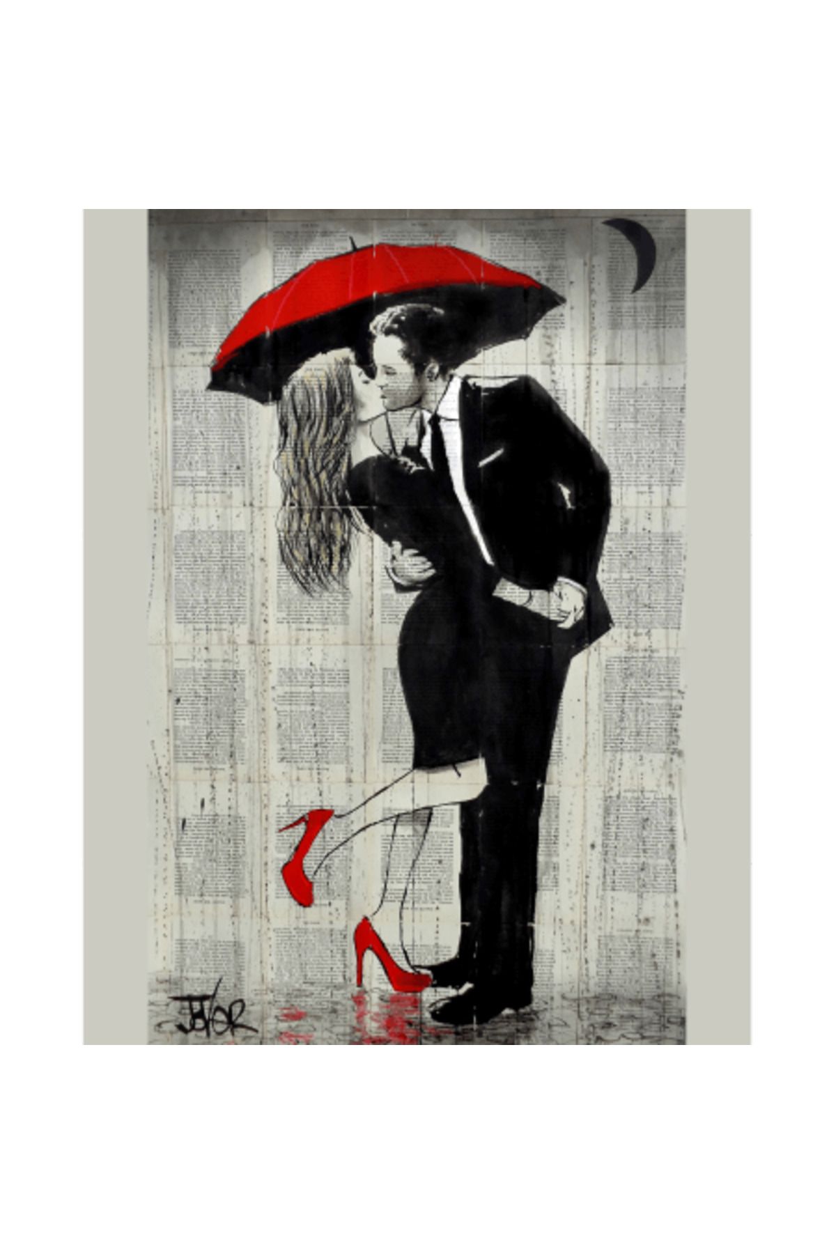 Simbastore Canvas Romantik Şemsiye Anısı 4 Sayılarla Boyama Seti  Kasnaklı 100 x 140 cm