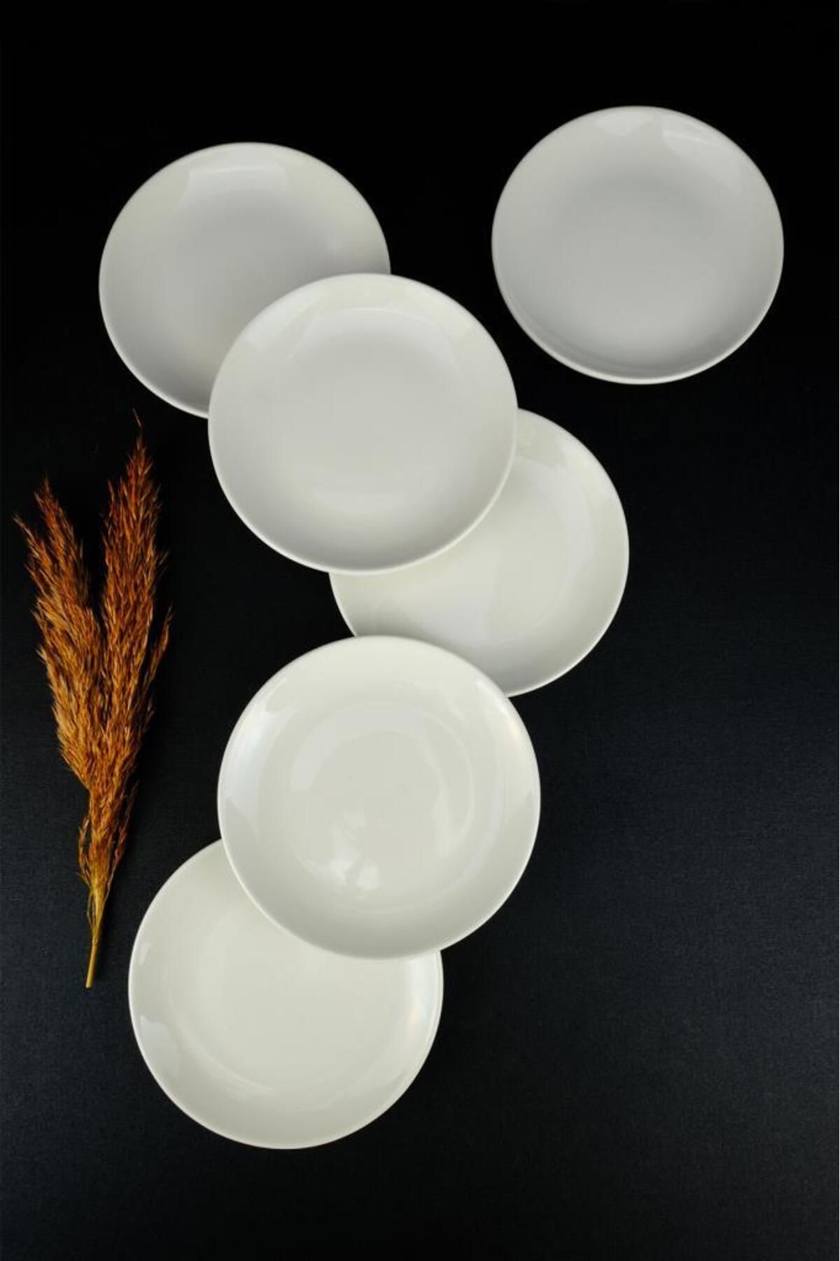 Digithome Porselen 6’lı Mini Pasta ve Sunum Tabağı Seti 15 Cm Krem - EO15DU0014 C320.105