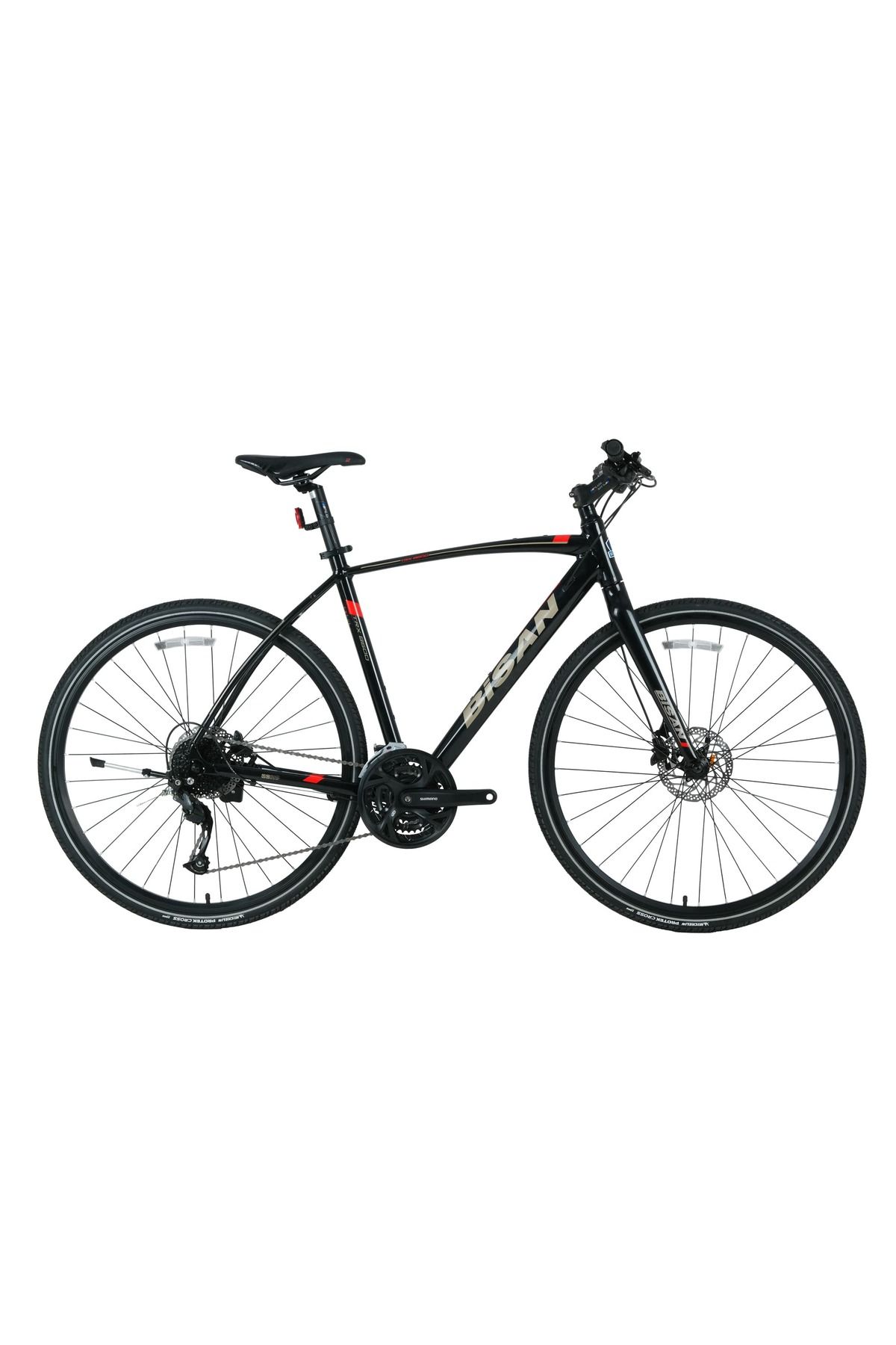 Bisan Trx8600 Deore 28 Jant Şehir Bisikleti Parlak Siyah-Kırmızı 54 cm