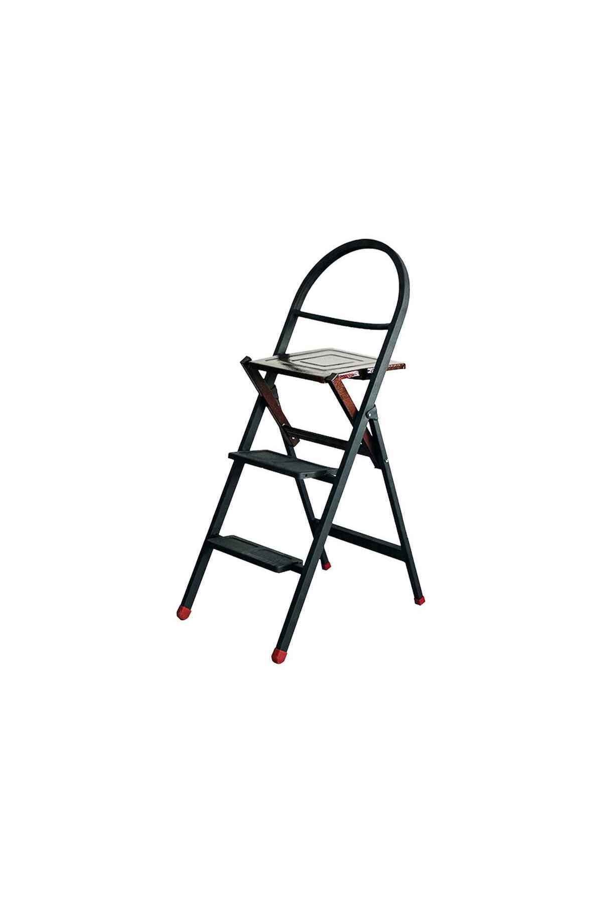 Weblonya Merdiven Sandalye Katlanır Metal Merdiven 3 Basamaklı 8028