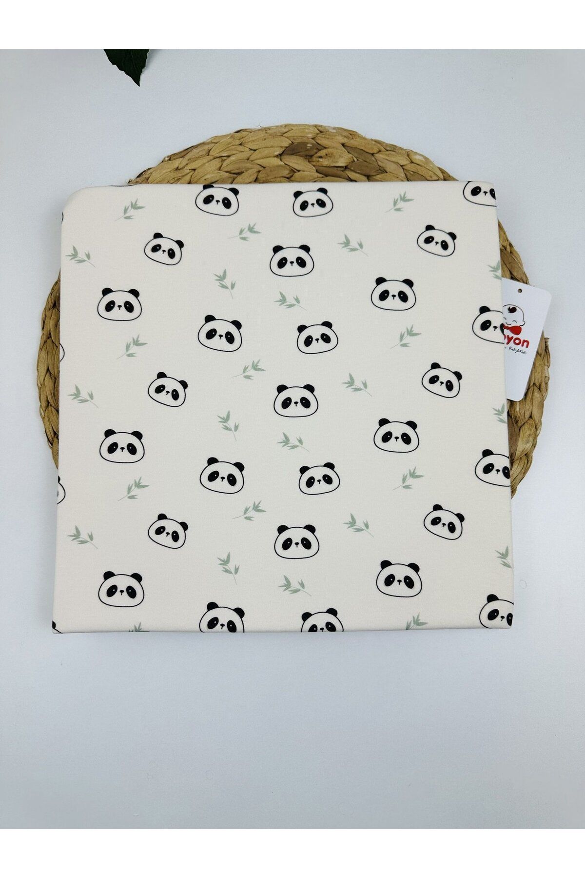 Papyon Baby Kids Panda Baskılı Çift Kat Organik Penye Bebek Battaniye 90x90 Cm