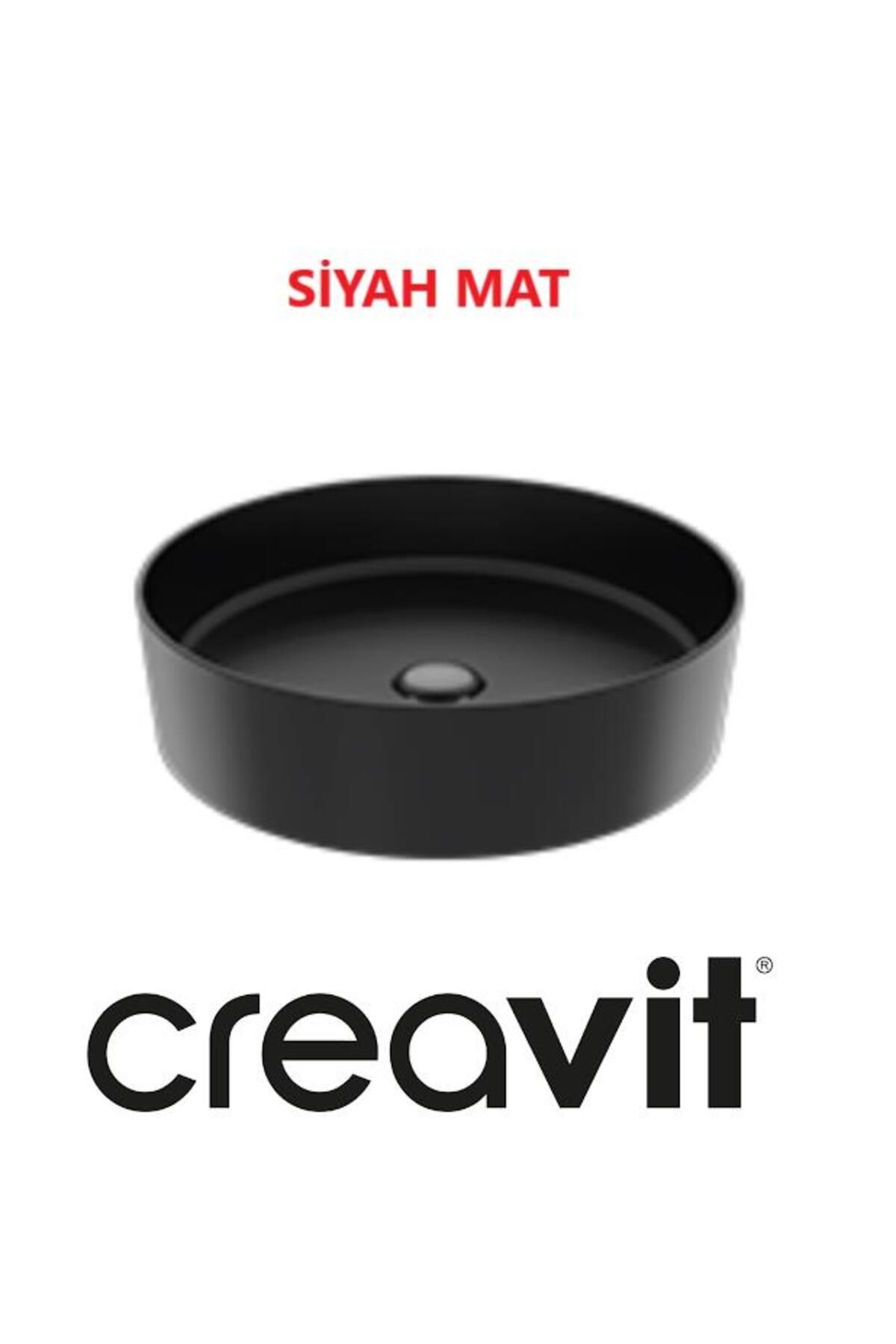 Creavit Loop 45 Cm Set Üstü Çanak Lavabo Siyah Mat Lp145