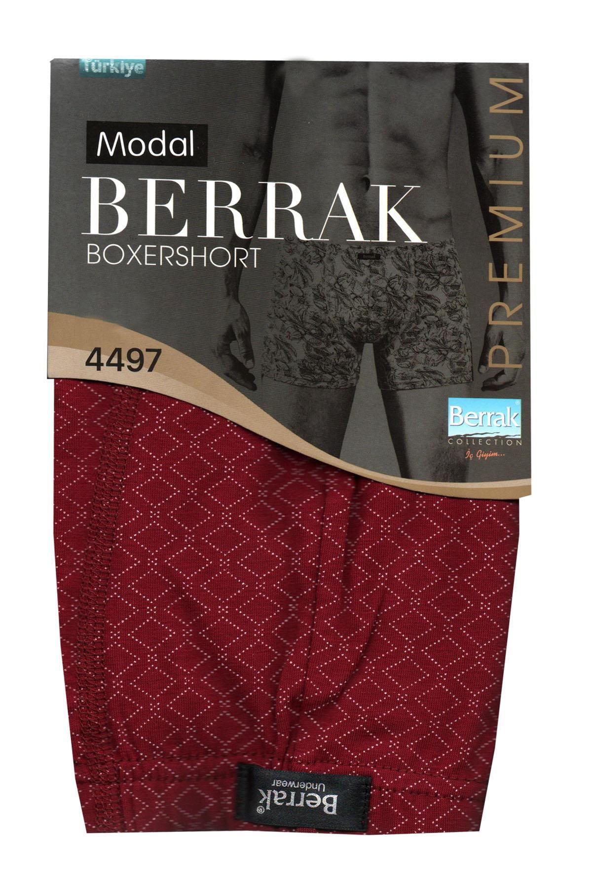 Berrak Erkek Likralı Beli Ince Lastikli Modal Boxer -4497