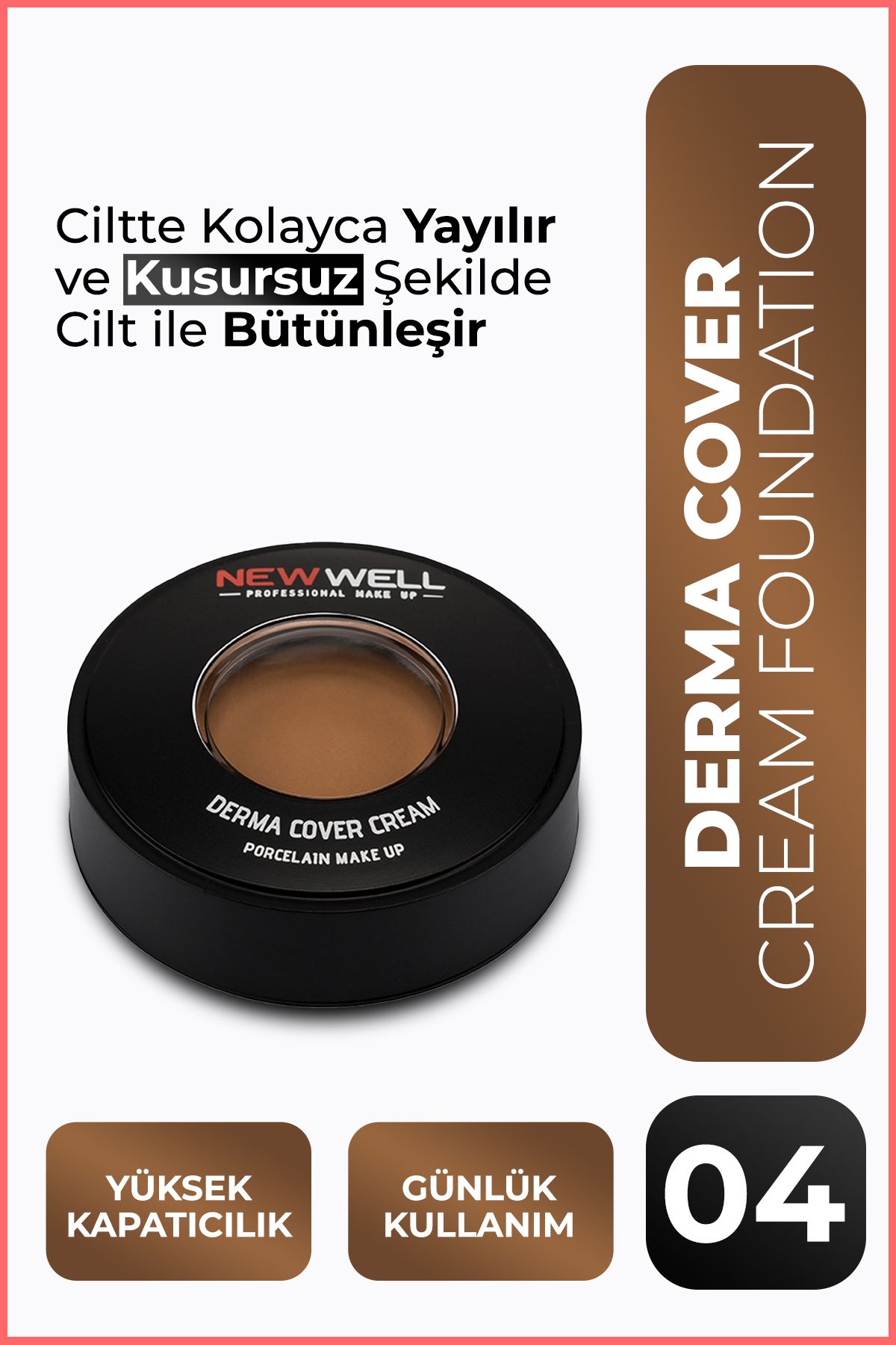 New Well Fondöten - Derma Cover Cream Foundation 04 30 gr 8680923323862