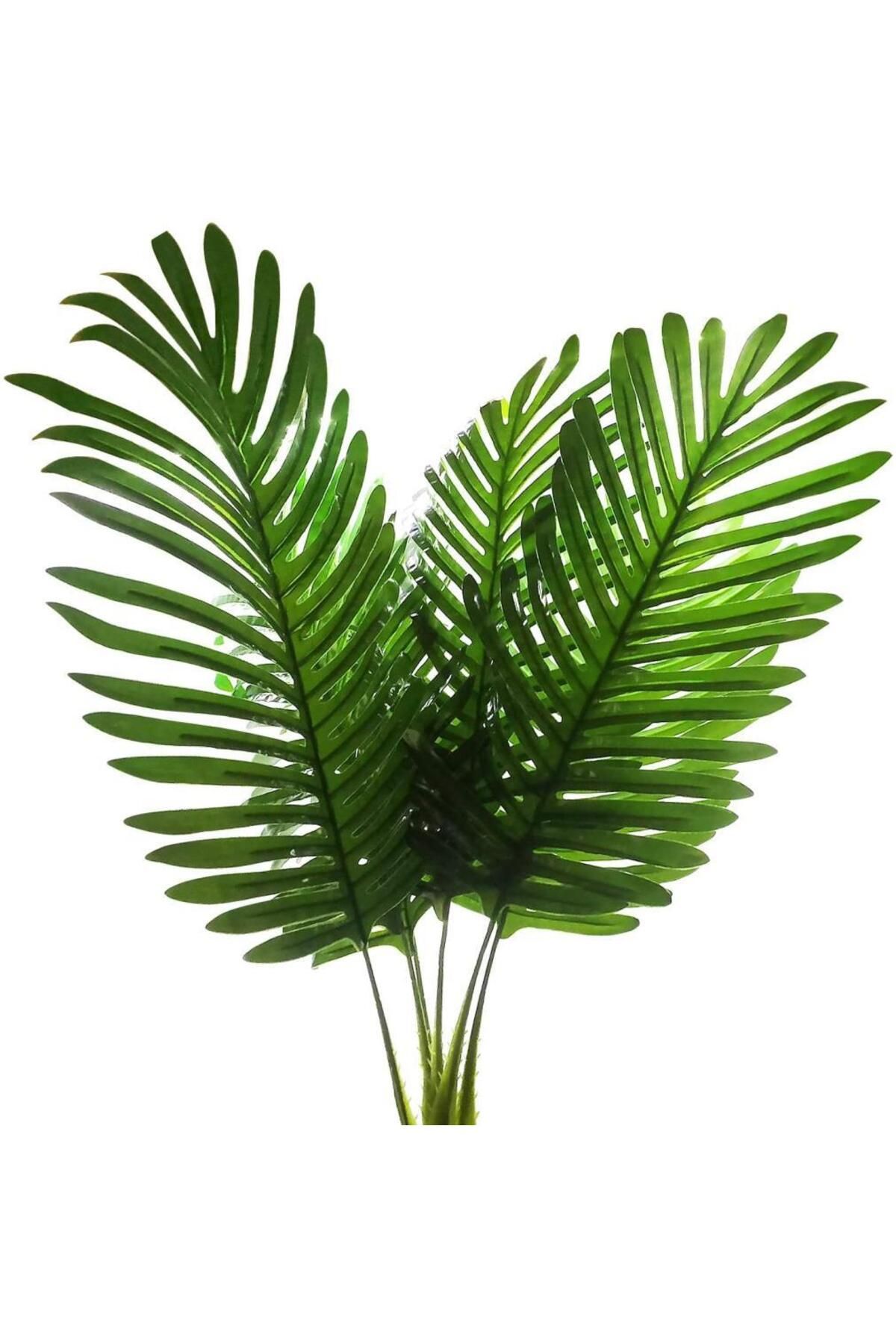 Nettenevime Yapay Çiçek Palmiye Yaprağı Yağlı Yaprak 3 Adet Yapay Yaprak