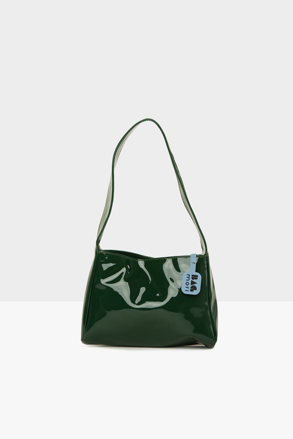 Bagmori Yeşil Kadın Rugan Çıtçıtlı Mini Baget M000008385
