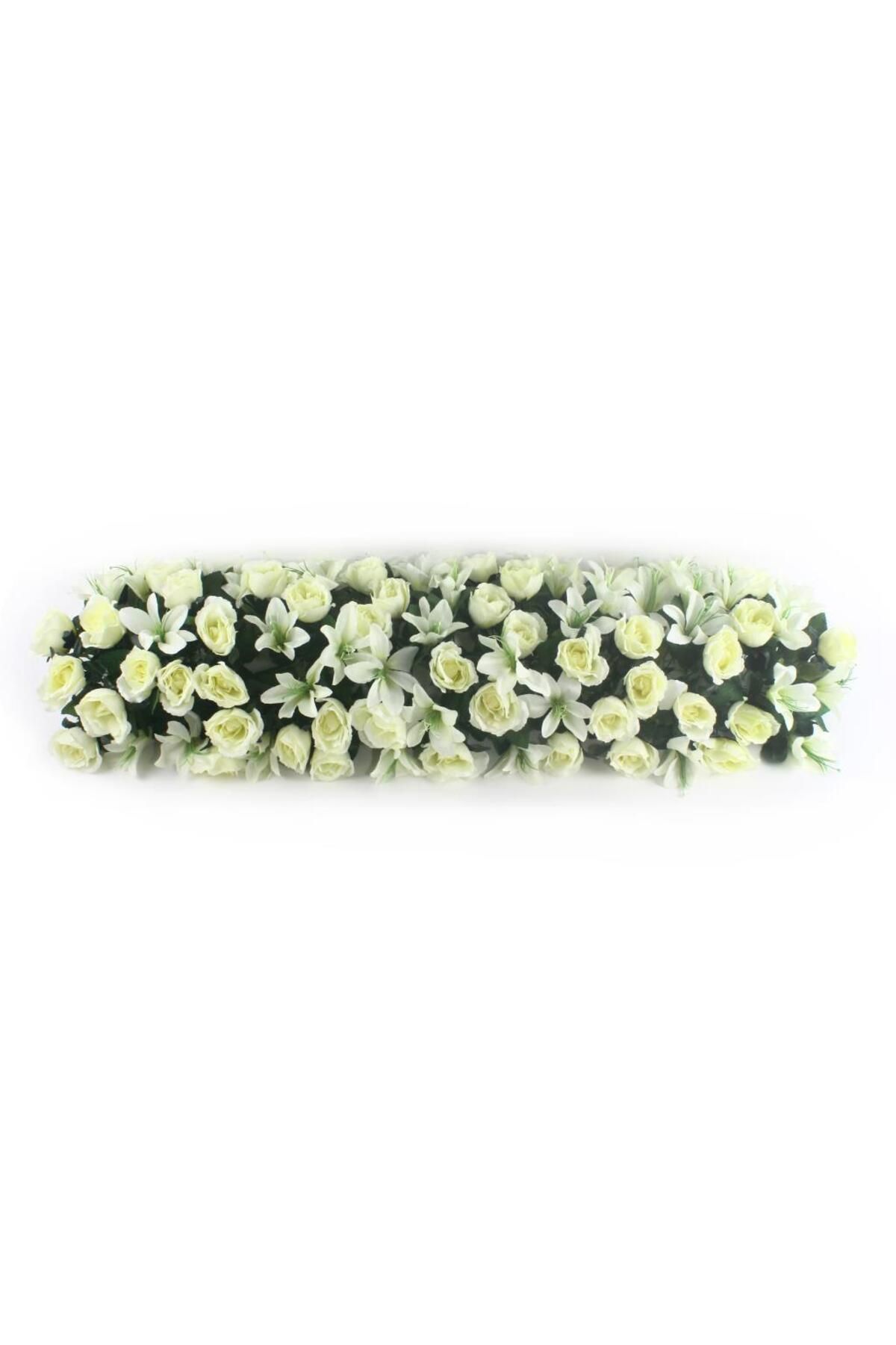 Nettenevime Yapay Çiçek Tak Organizasyon Nişan Masası Çiçek Süsleme 25x120cm