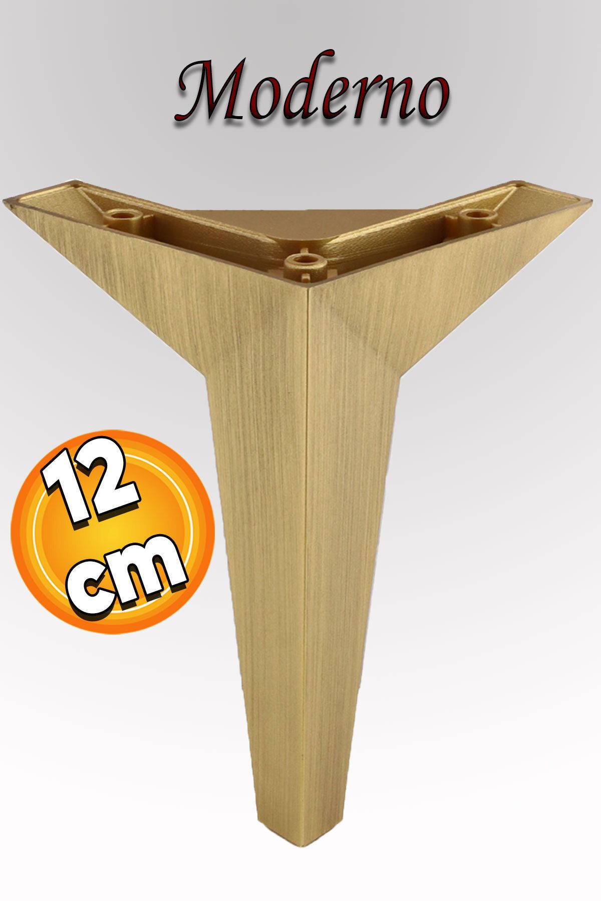 Badem10 Moderno Mobilya Kanepe Sehpa Tv Ünitesi Baza Koltuk Ayağı Renk Sarı Altın Eskitme 12 Cm Ayakları