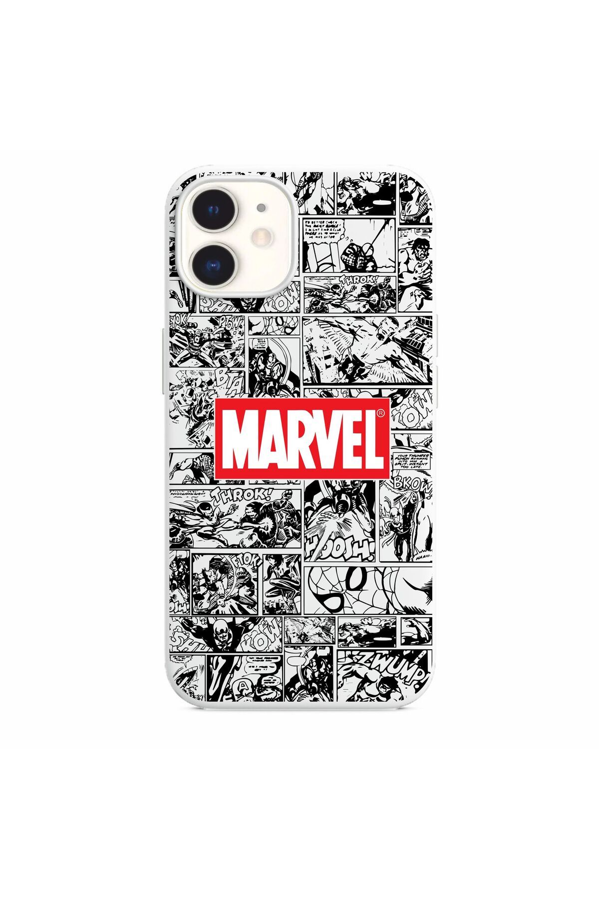 Kılıf Fabrikası iPhone 11 Uyumlu Marvel Desenli Koruyucu Lansman Telefon Kılıfı-beyaz