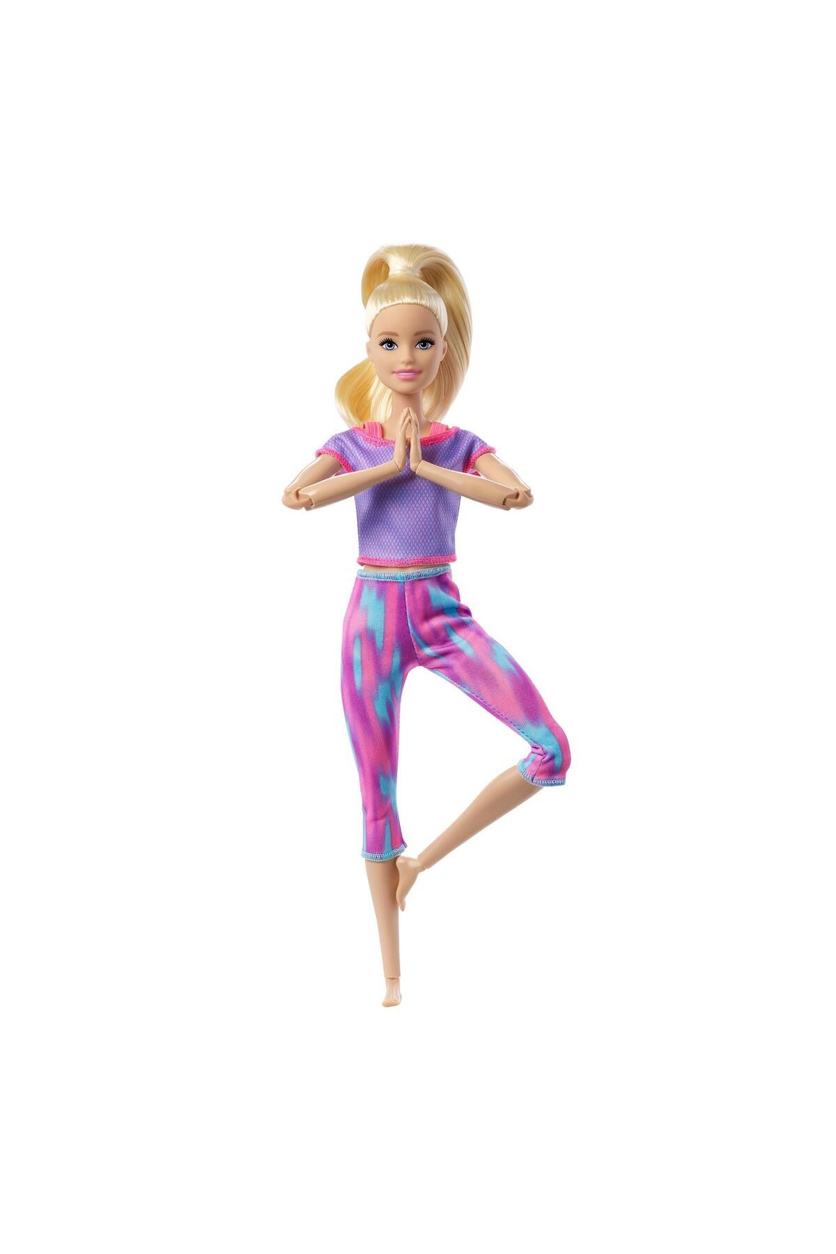 Barbie Sonsuz Hareket Bebeği Sarışın Desenli Taytlı Gxf04