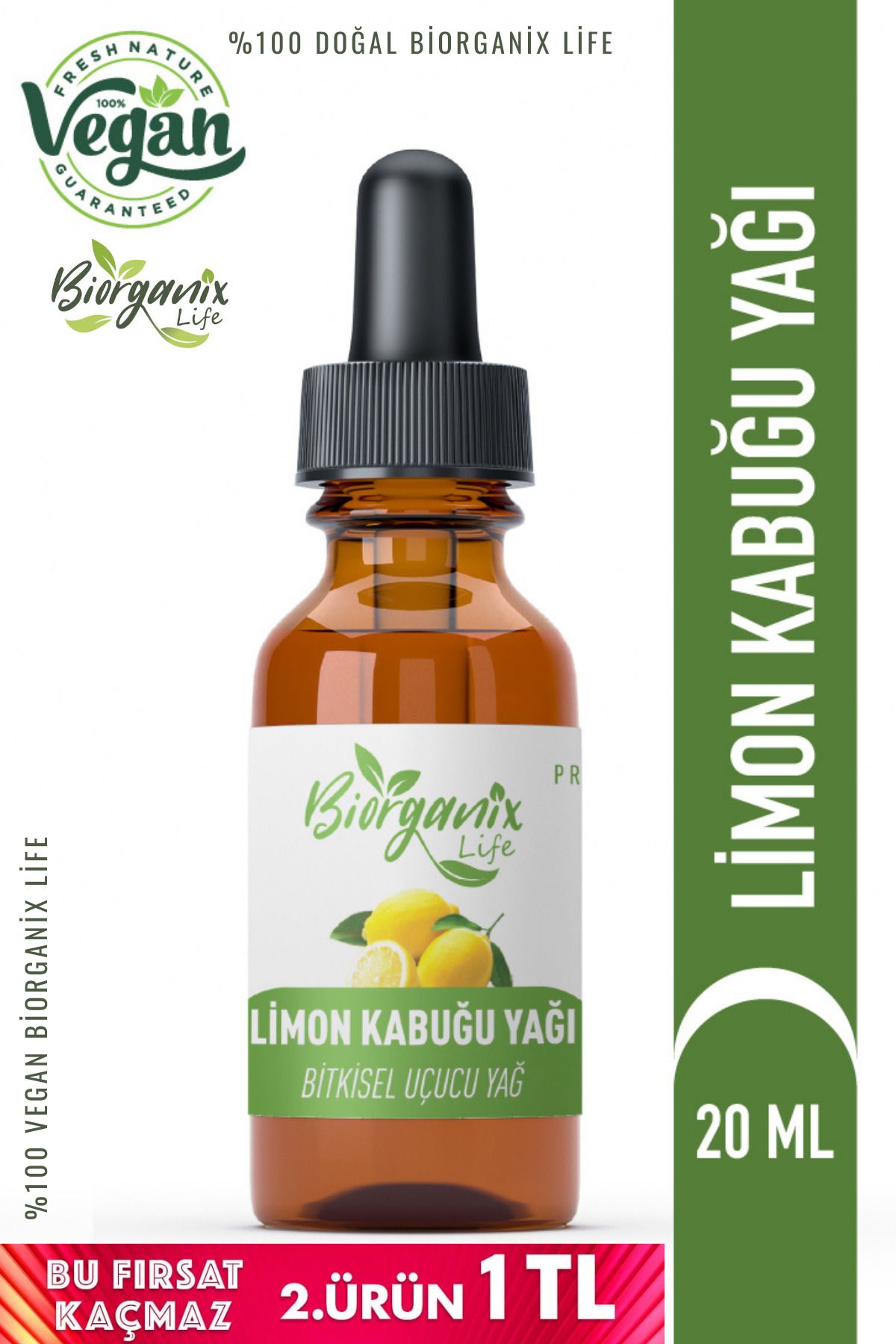 Biorganix Life Limon Kabuğu Yağı 20 ml