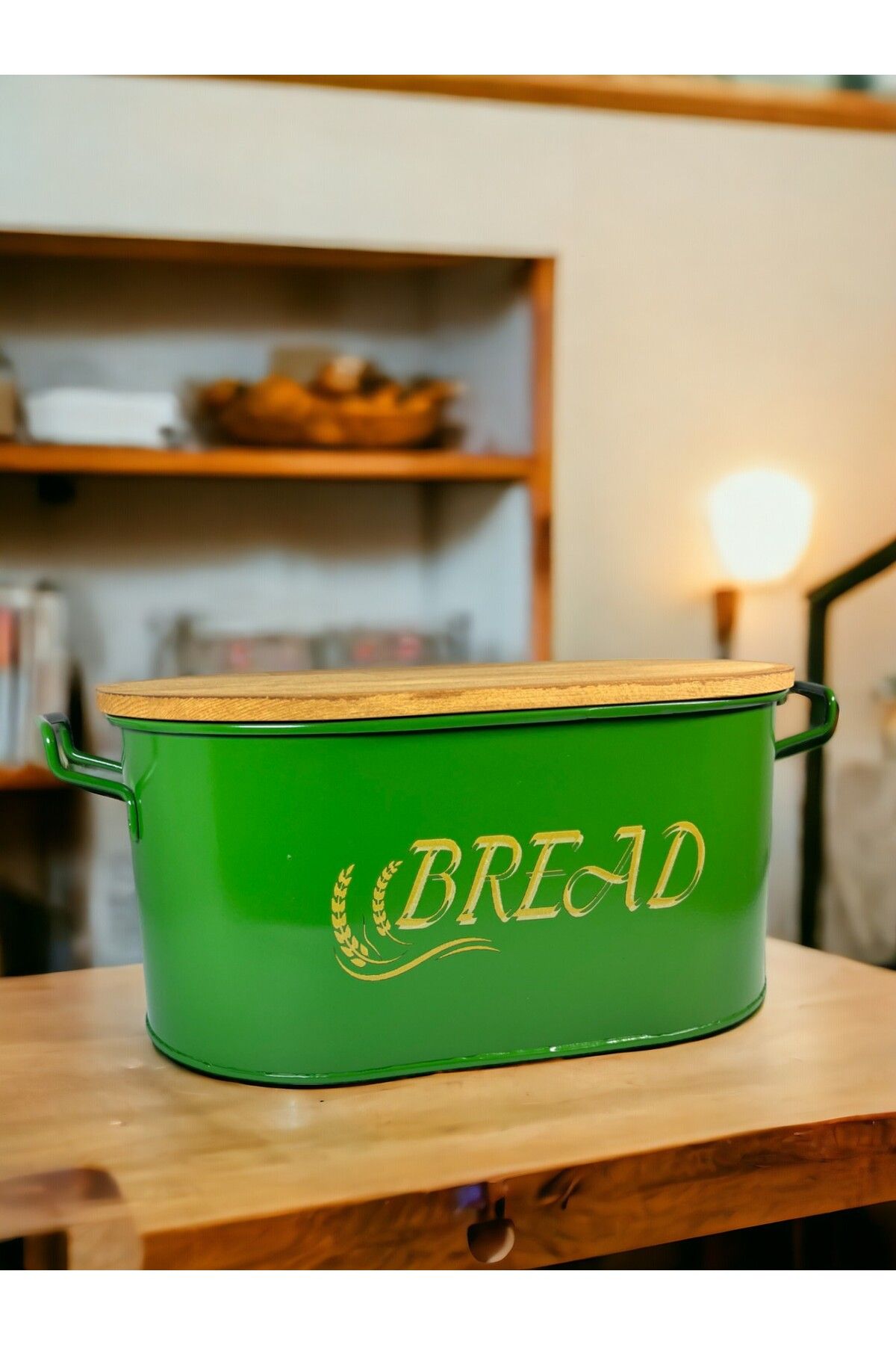 hemlife Metal Ekmeklik Ahşap Kesme Tahtalı, Breadbox