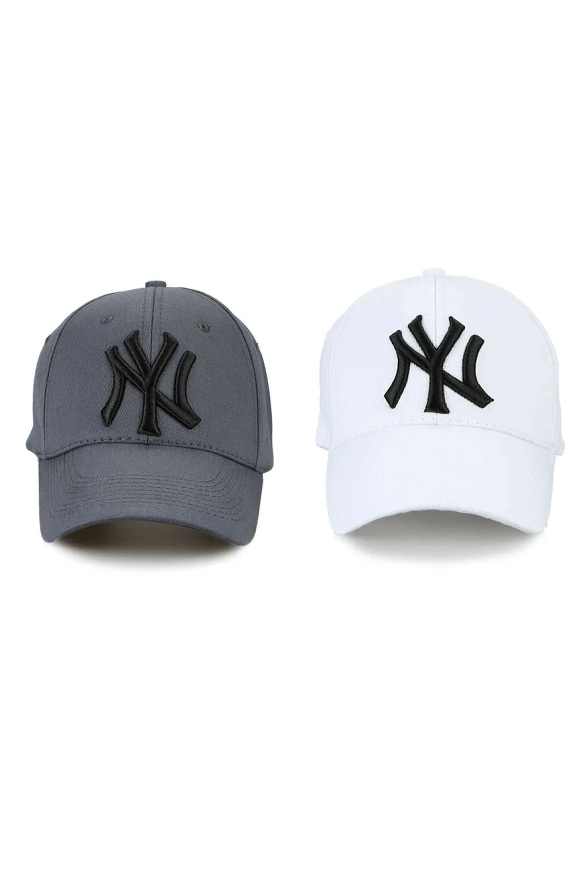 MinaCarin Ny New York 2'li Unisex Set Şapka Füme Ve Beyaz