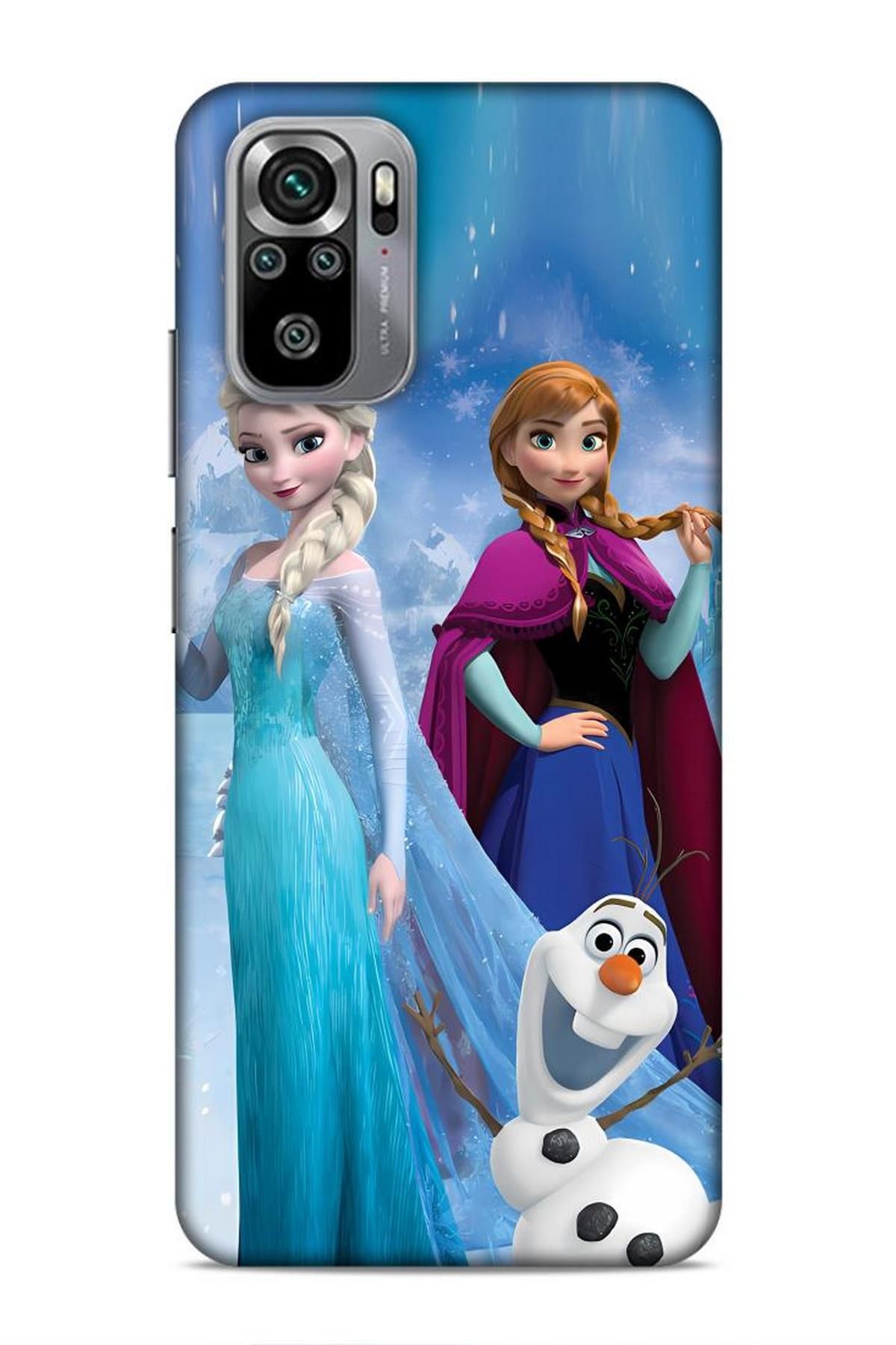 Lopard Xiaomi Redmi Note 10 Vega Hifi 30 Elsa Anna Frozen Bordo Kenarları Şeffaf Kapak