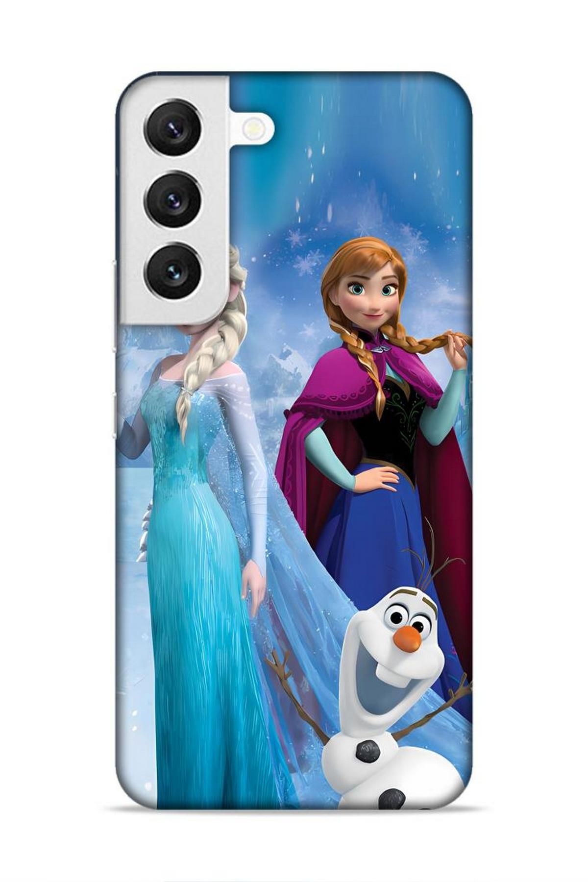Lopard Samsung Galaxy S22 Cann Hifi 30 Elsa Anna Frozen Bordo Kenarları Şeffaf Kapak