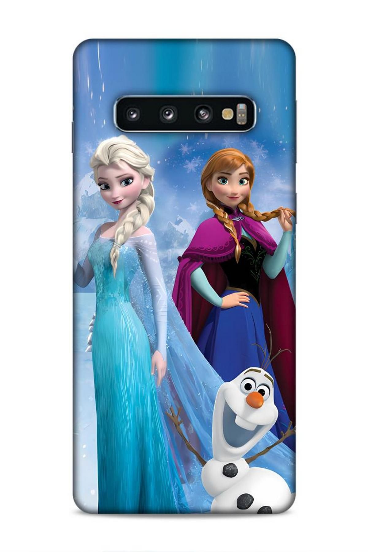 Lopard Samsung Galaxy S10 Vega Hifi 30 Elsa Anna Frozen Bordo Kenarları Şeffaf Kapak
