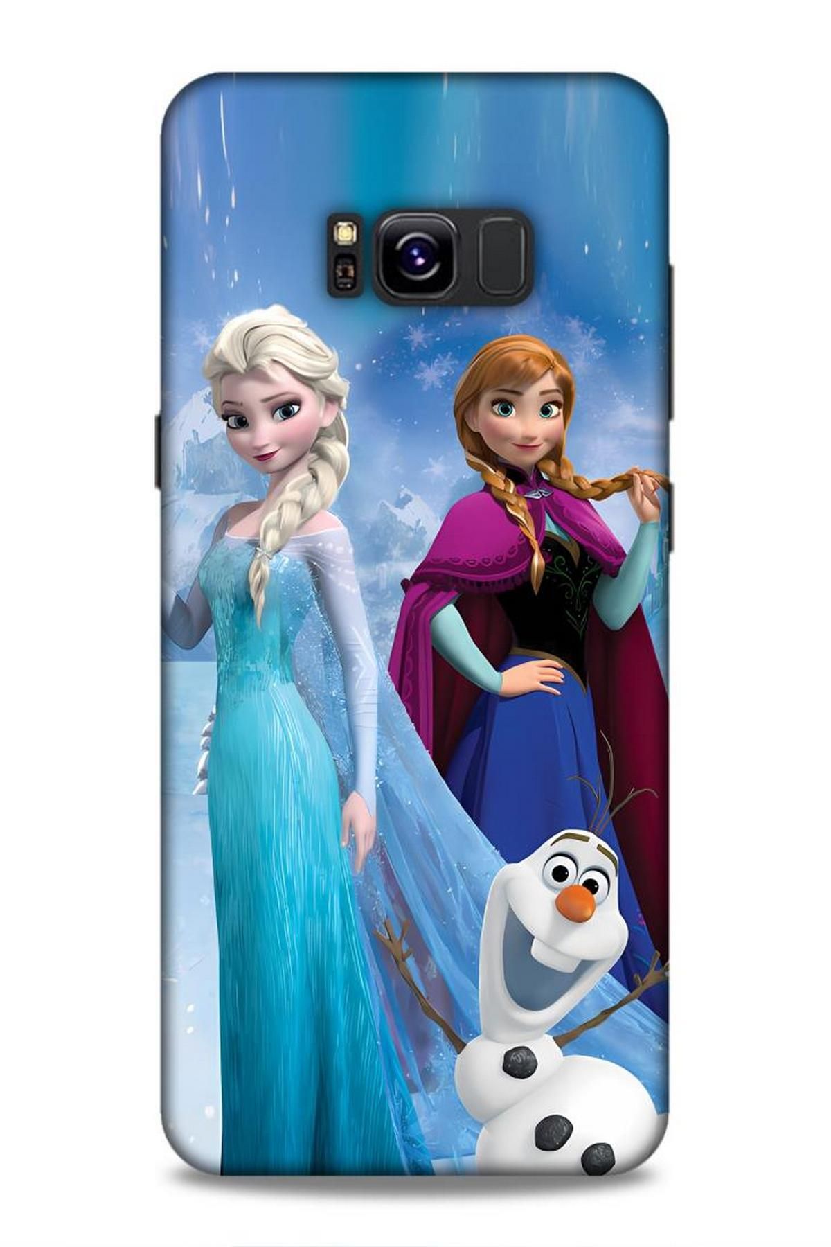 Lopard Samsung Galaxy S8 Plus Vega Hifi 30 Elsa Anna Frozen Bordo Kenarları Şeffaf Kapak