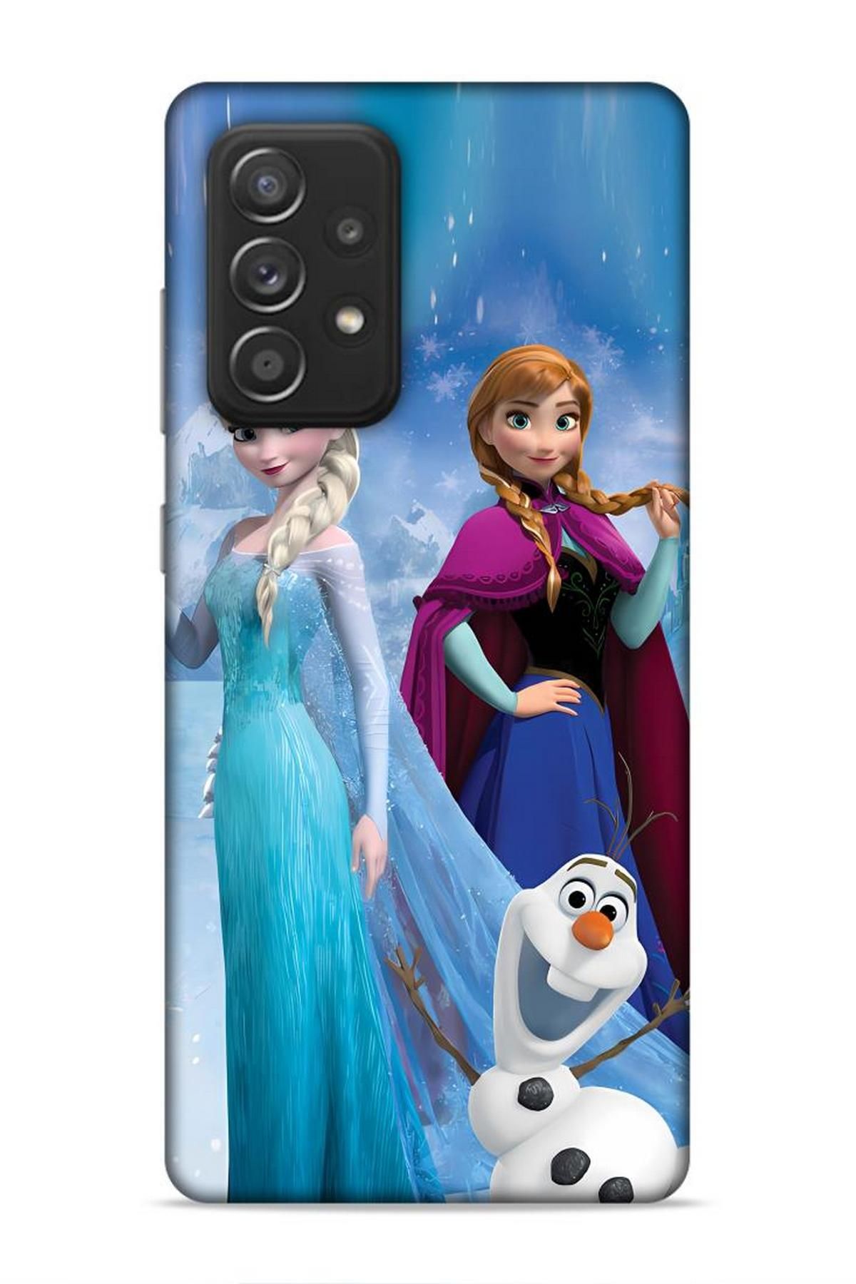 Lopard Samsung Galaxy A52S Vega Hifi 30 Elsa Anna Frozen Bordo Kenarları Şeffaf Kapak