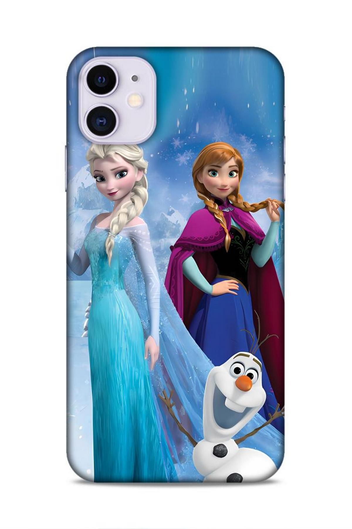 Lopard Apple iPhone 11 Cann Hifi 30 Elsa Anna Frozen Bordo Kenarları Şeffaf Kapak